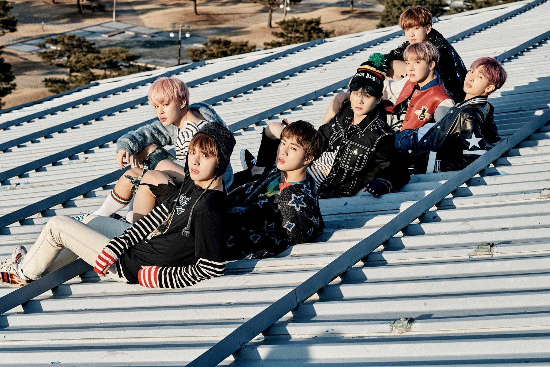 บนดาดฟ้าสุดเท่ BTS สำหรับแล็ปท็อป วอลเปเปอร์