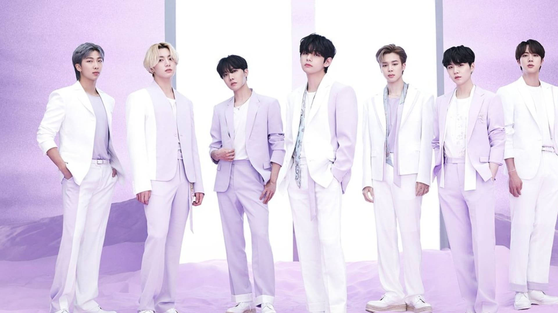 BTS เคป๊อป สีพาสเทลม่วง วอลเปเปอร์
