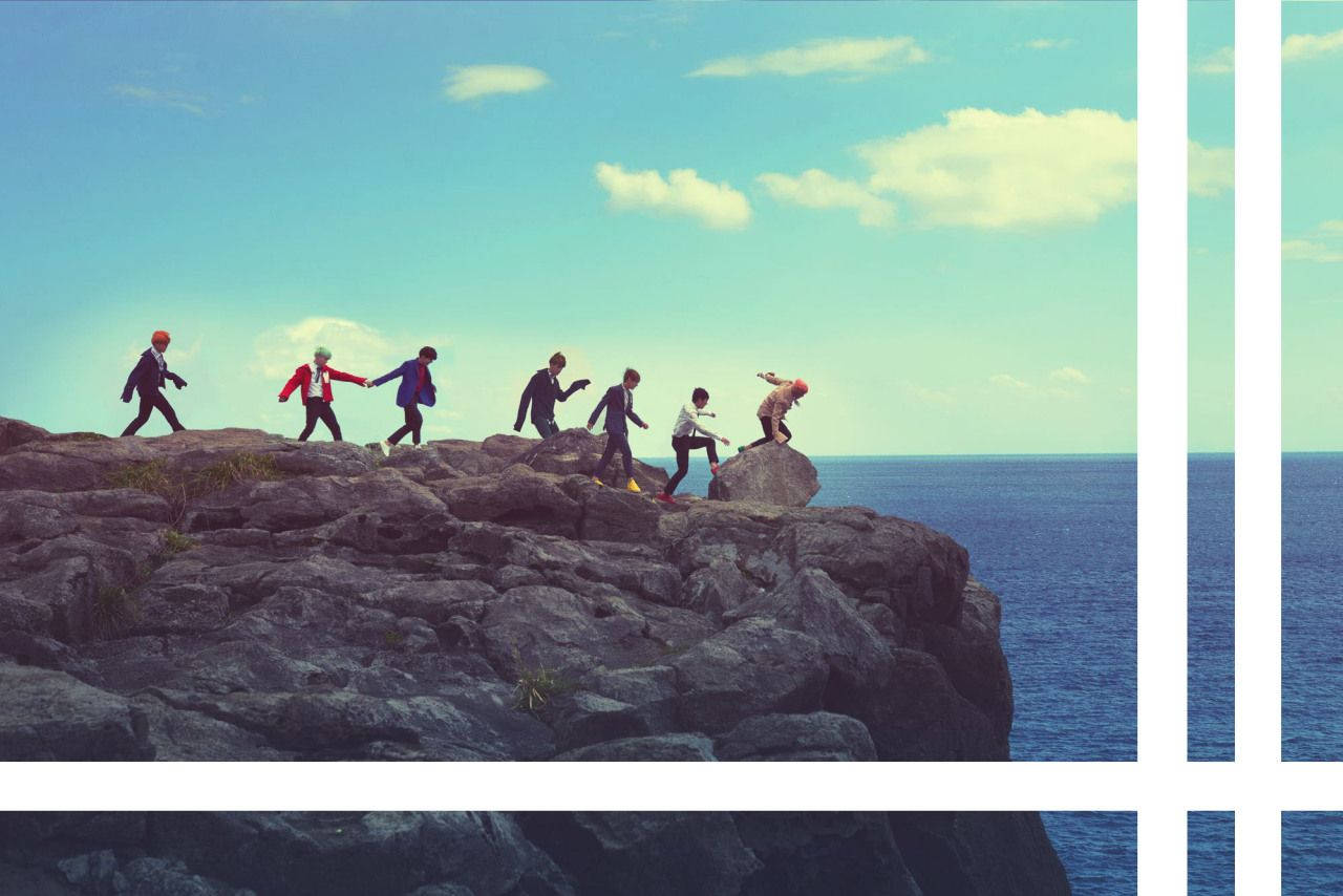 ภาพวาดน่ารัก BTS หน้าผา วอลเปเปอร์