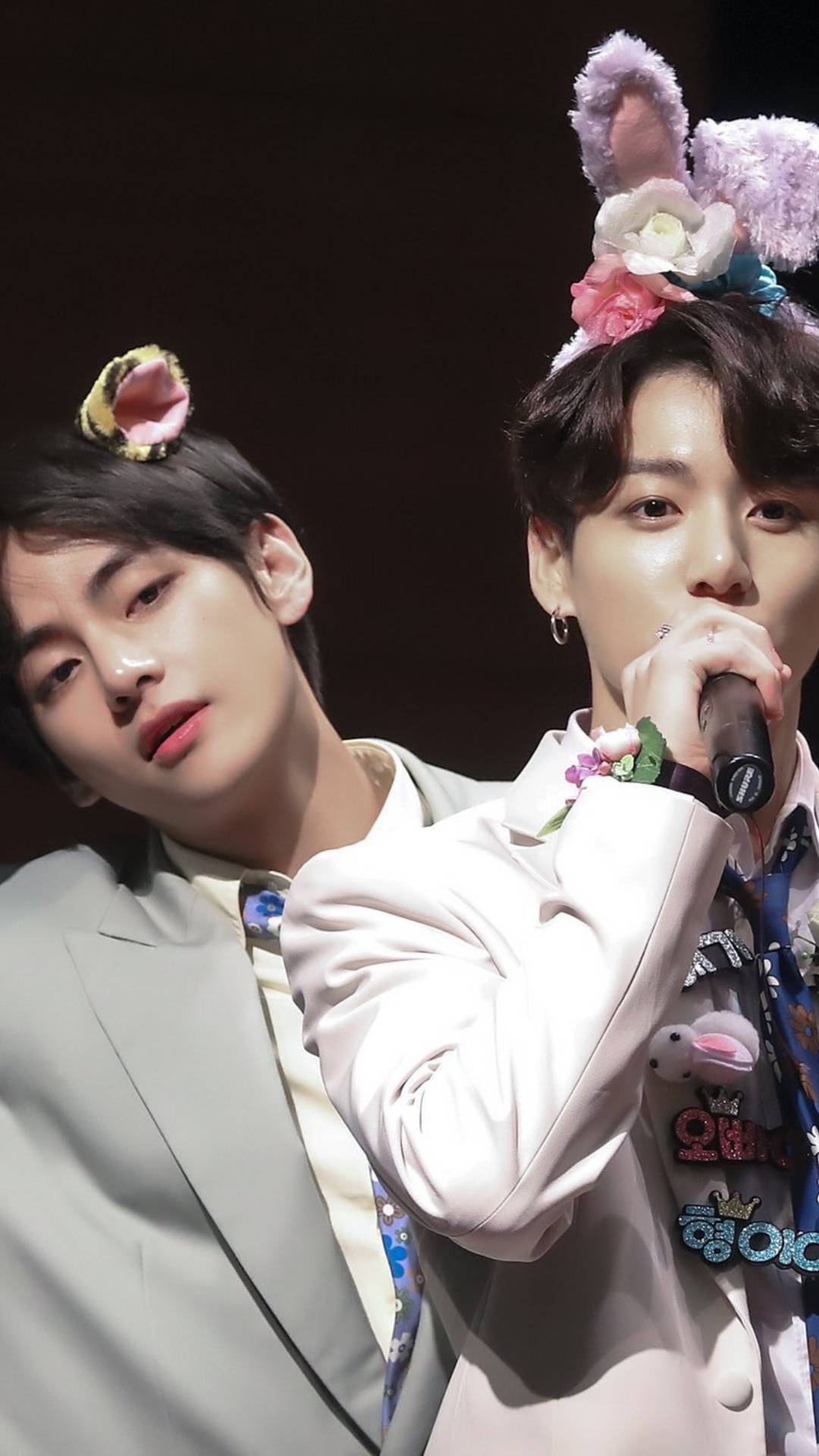 BTS วี จองกุก กิ๊บติดผมน่ารัก วอลเปเปอร์