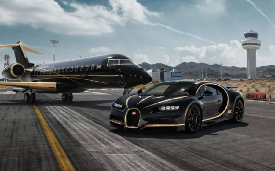 ภาพ Bugatti Chiron สีดำสวยงามในความละเอียด 4K วอลเปเปอร์