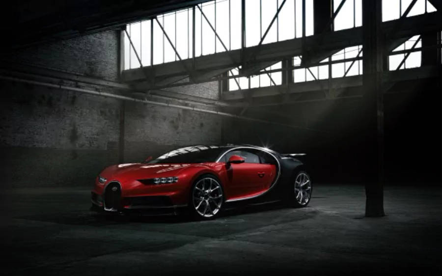 รถ Bugatti Chiron สีแดง 4K วอลเปเปอร์