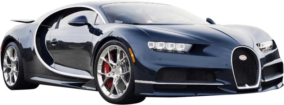 วิวด้านข้างของ Bugatti Chiron สีน้ำเงิน วอลเปเปอร์
