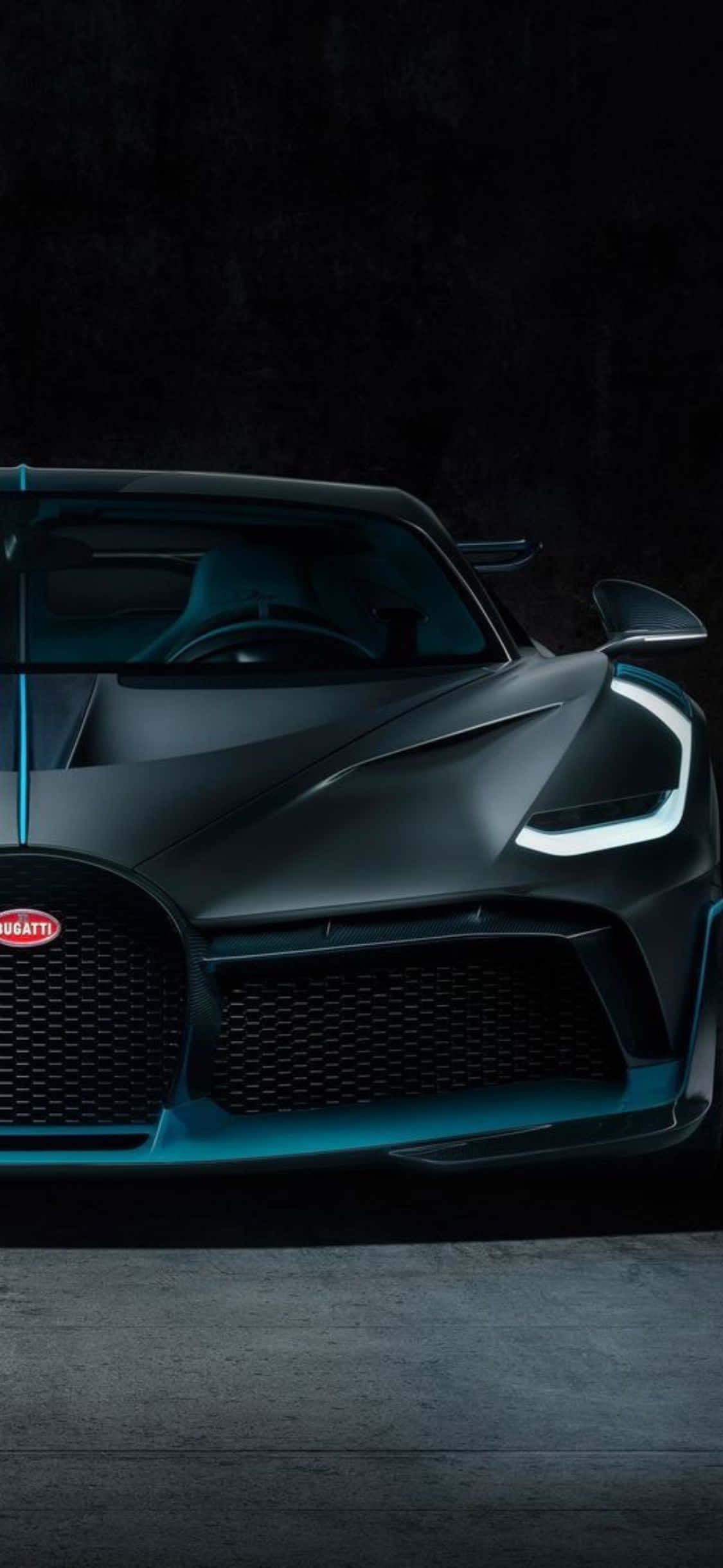 Bugatti Chiron แสดงในห้องมืด วอลเปเปอร์