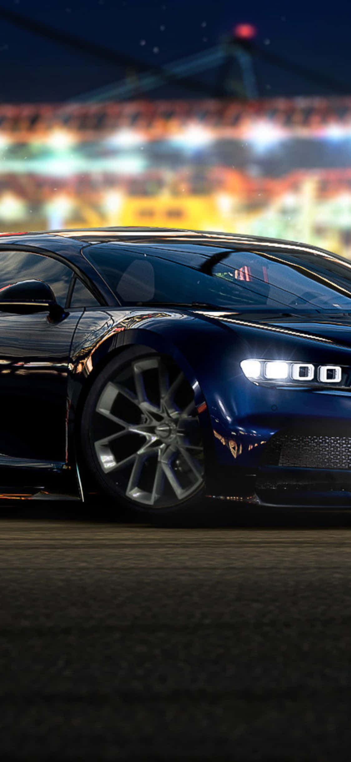 พื้นหลังรถสีน้ำเงิน Bugatti สำหรับ iPhone X Forza Motorsport 7 วอลเปเปอร์