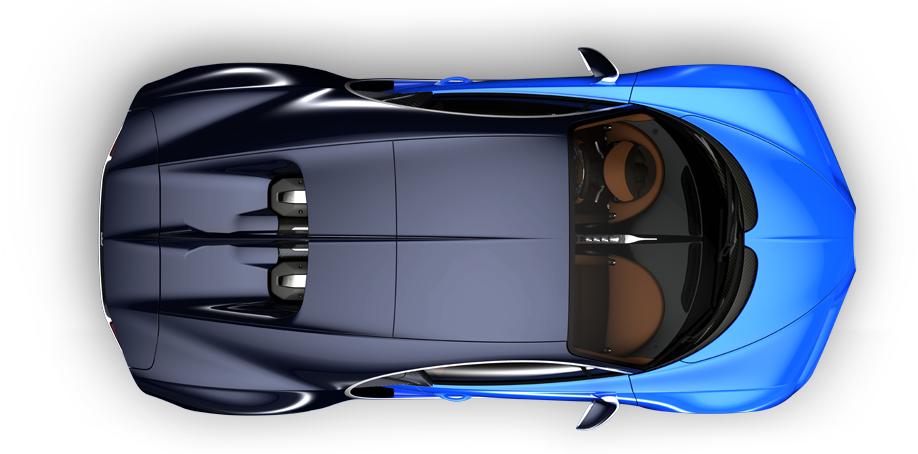 มุมมองด้านบนของ Bugatti สีน้ำเงิน วอลเปเปอร์