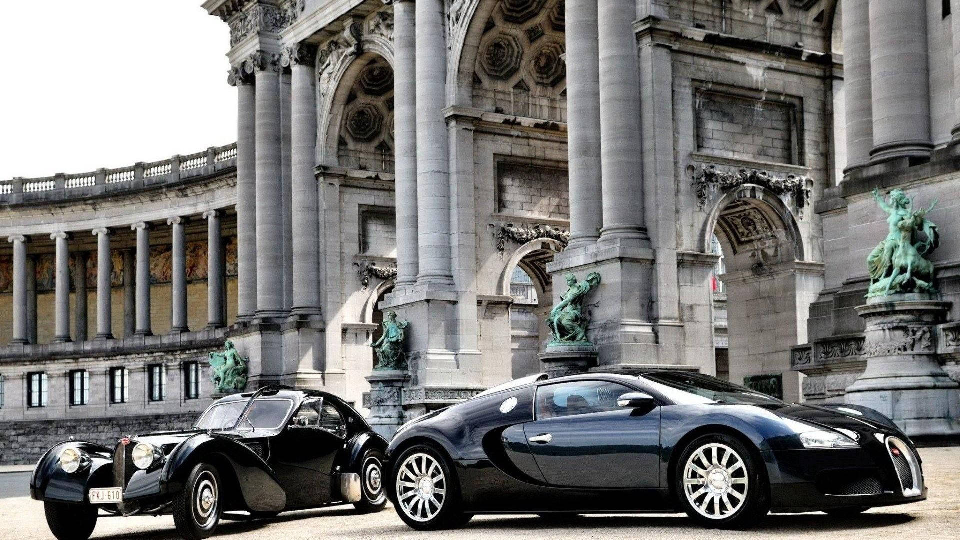 วอลเปเปอร์ Bugatti Veyron จอดในซุ้มประตู — บูแกตติ วอลเปเปอร์