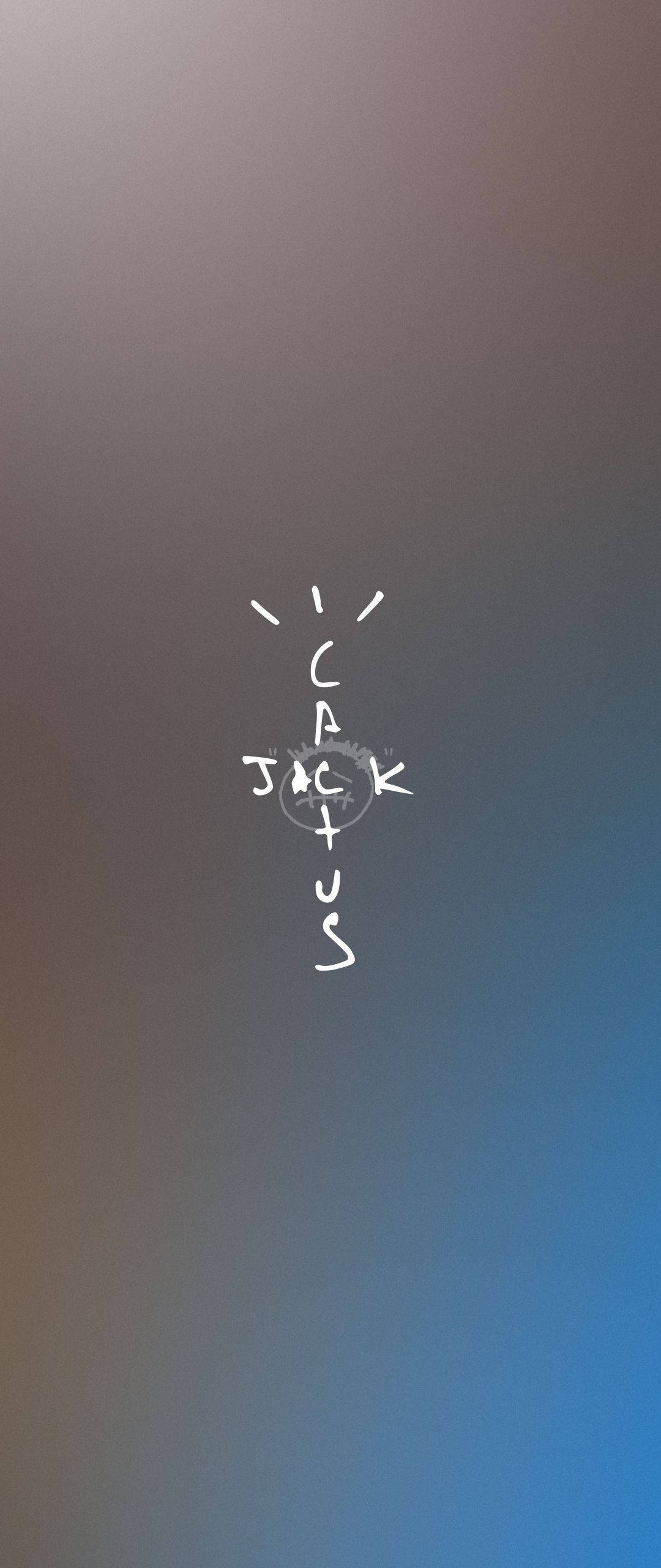 Cactus Jack Travis Scott Text Logo Blue And Gray วอลเปเปอร์