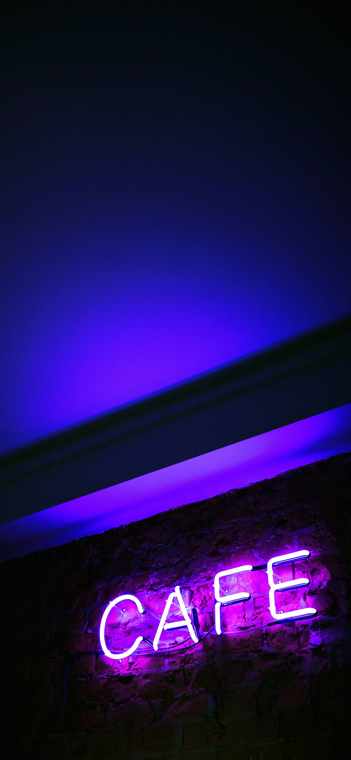 Cafe Sign Neon Purple iPhone วอลเปเปอร์