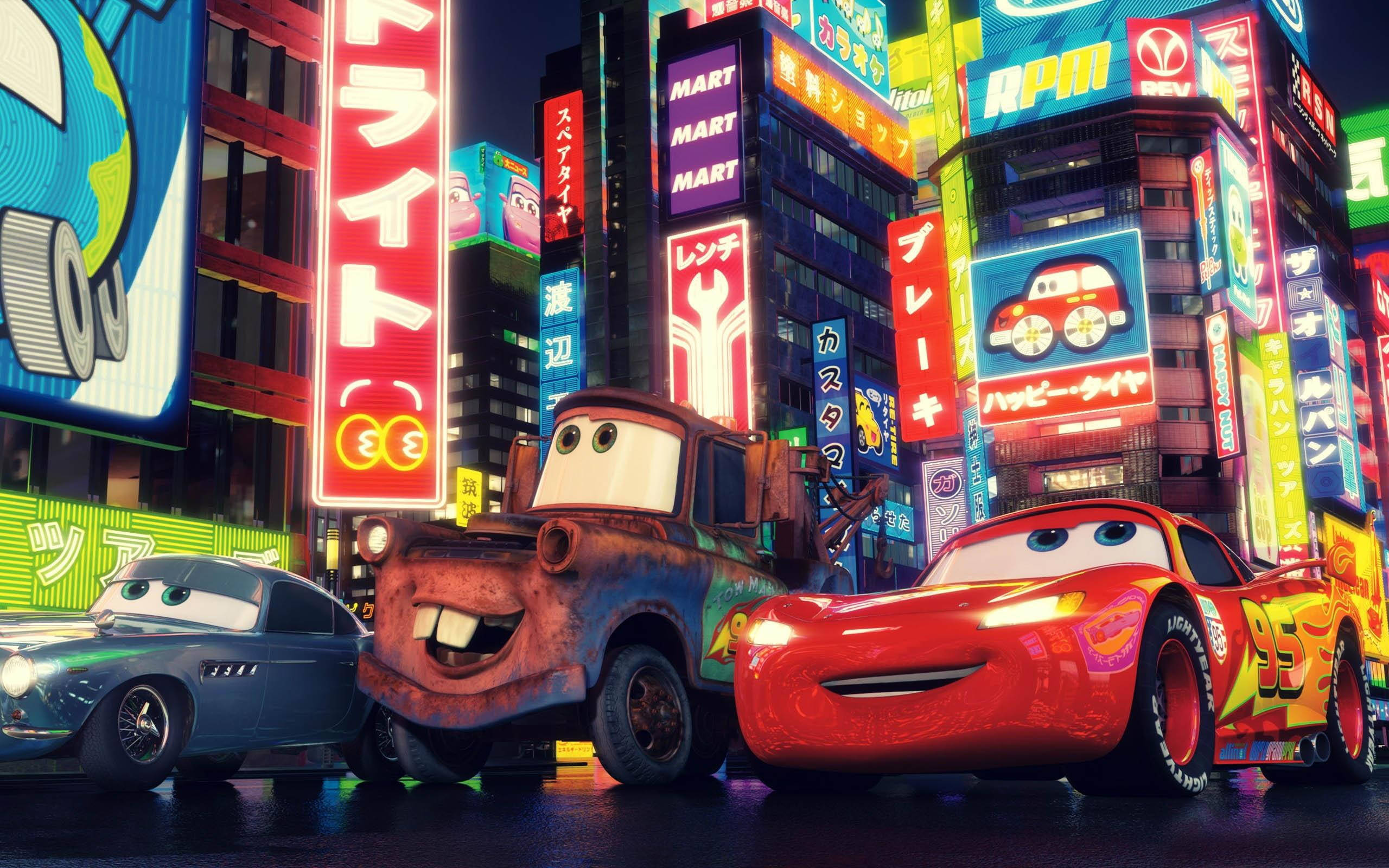 ถนนโตเกียวในภาพยนตร์ Cars 2 วอลเปเปอร์