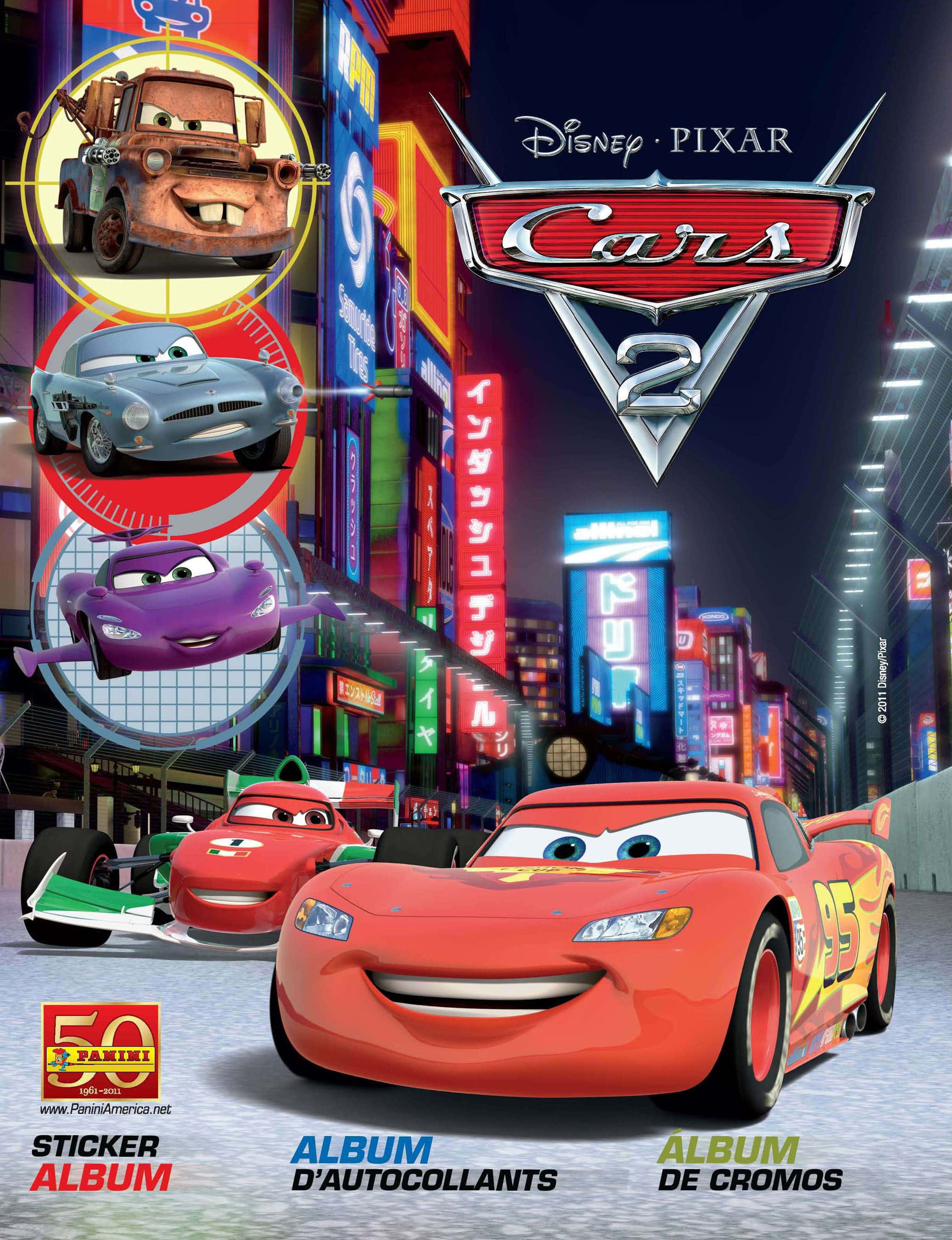 "เทอร์โบชาร์จสุดแรง - ไลท์นิ่ง แม็คควีน ควบรถแข่งรอบสนามในเรื่อง Cars 2!" วอลเปเปอร์