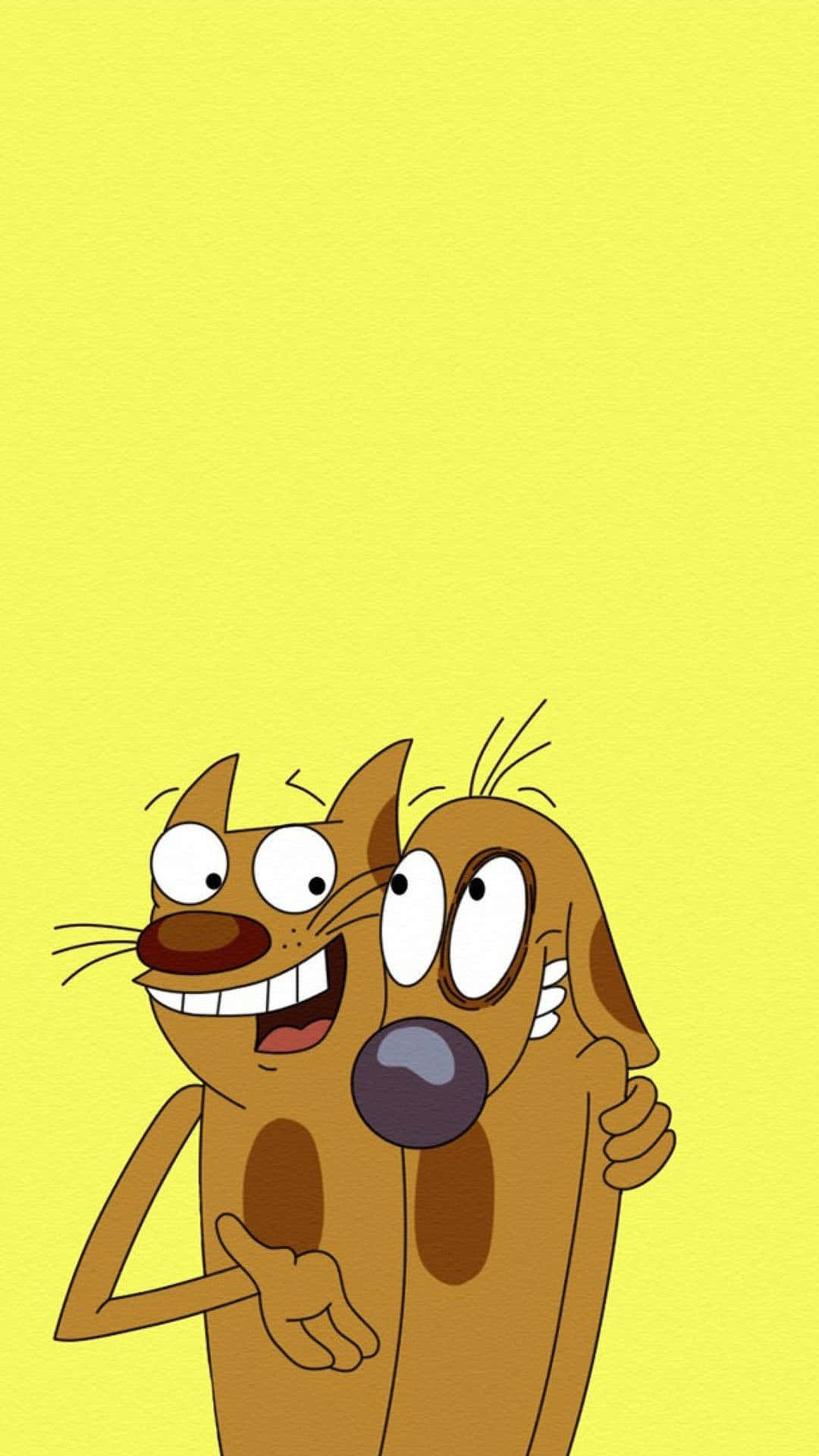 การ์ตูน Catdog สไตล์วินเทจสำหรับ iPhone วอลเปเปอร์