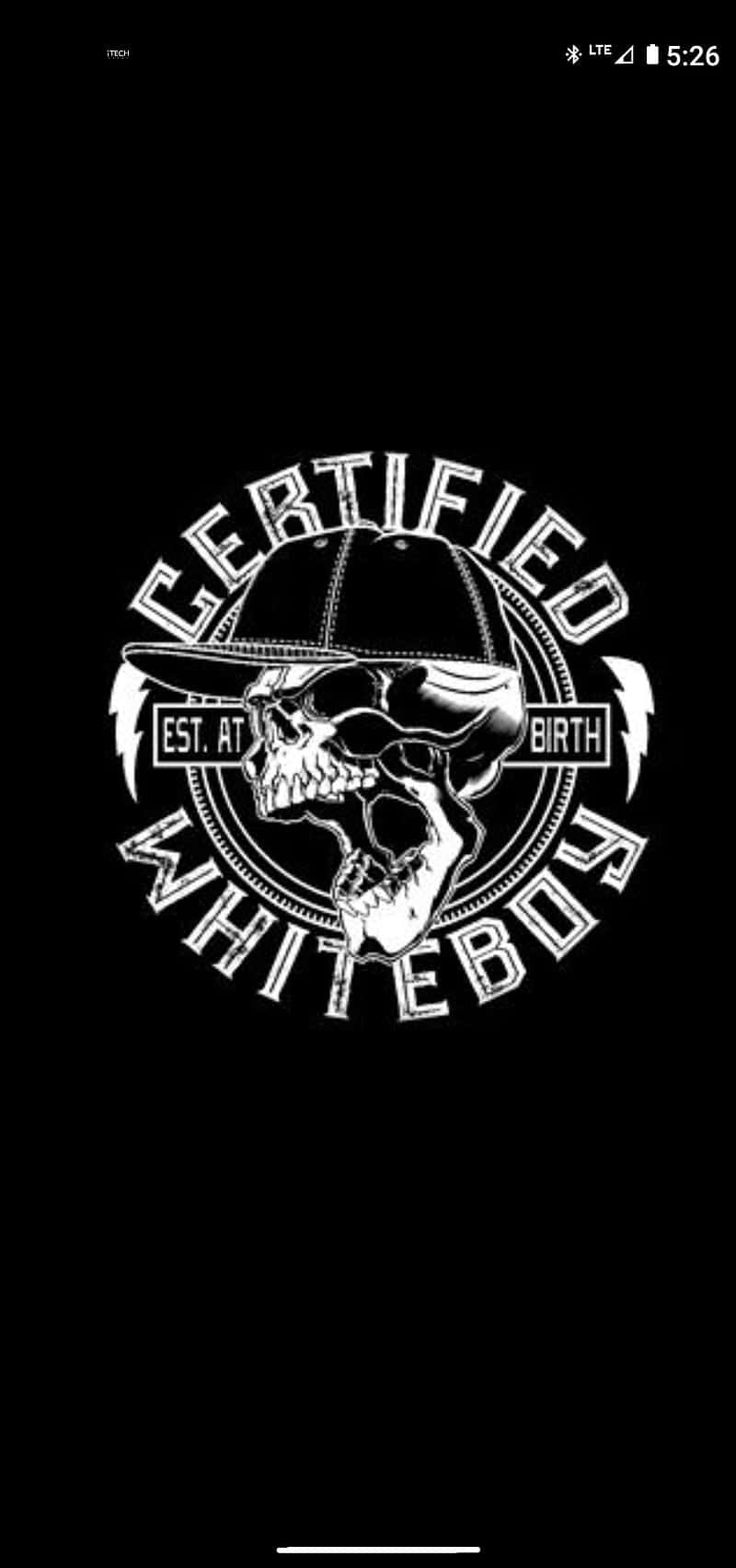 โลโก้ Certified White Boy บนพื้นหลังสีเข้ม วอลเปเปอร์