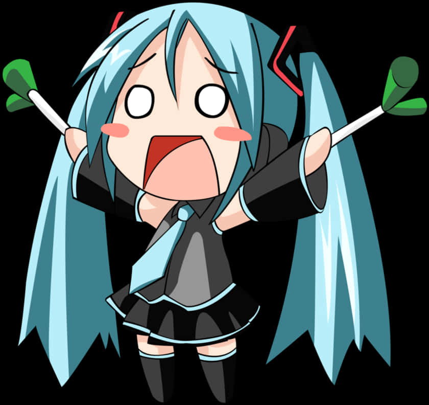Chibi Hatsune Miku เชียร์ เวกเตอร์ วอลเปเปอร์