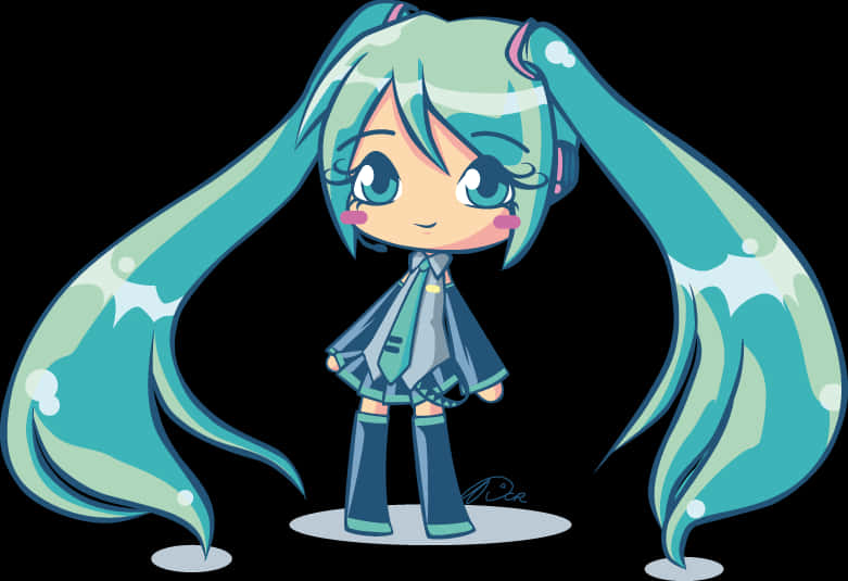 Chibi Hatsune Miku เวกเตอร์อาร์ต วอลเปเปอร์
