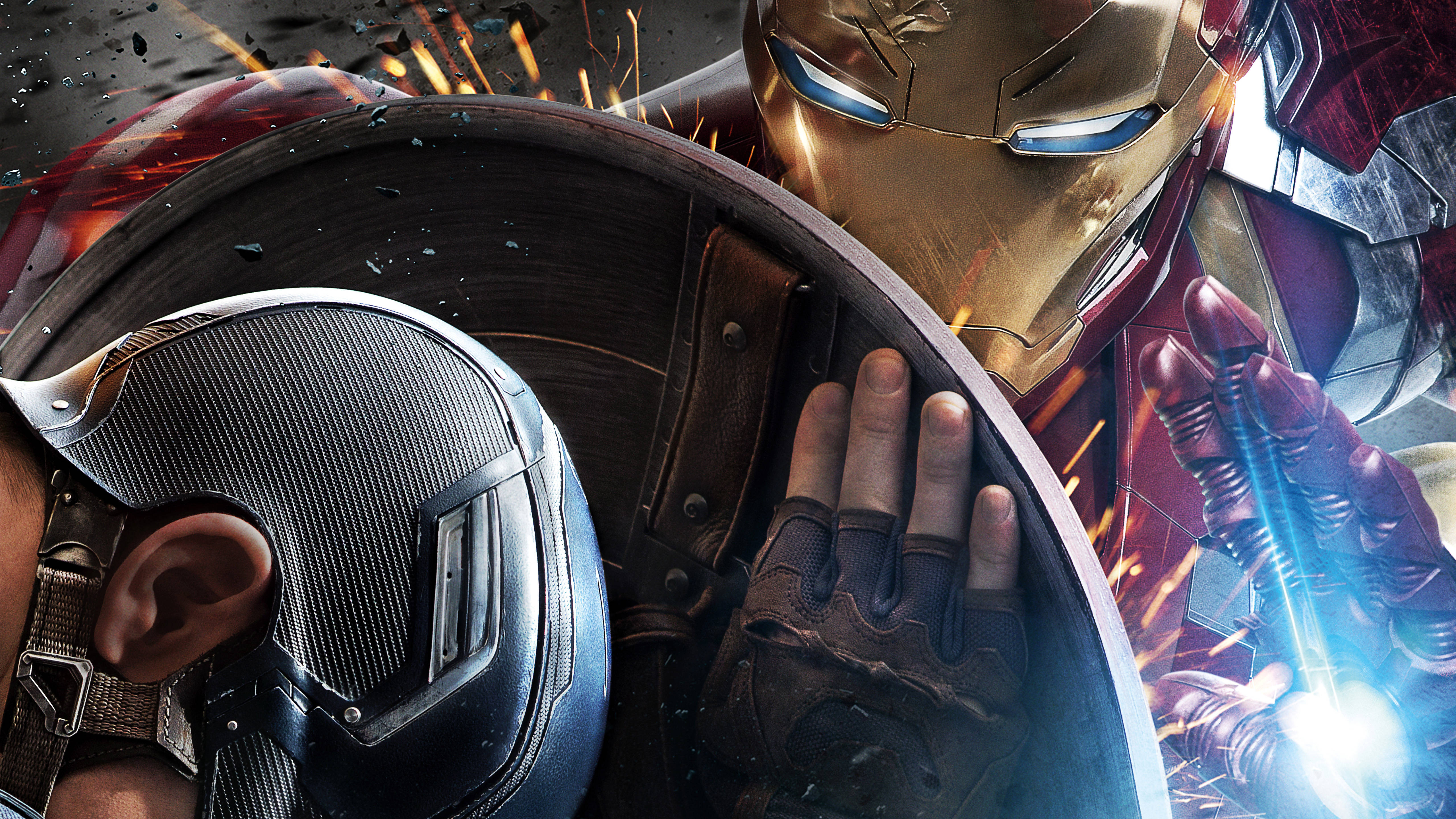 กัปตันอเมริกา Civil War กับ Iron Man วอลเปเปอร์