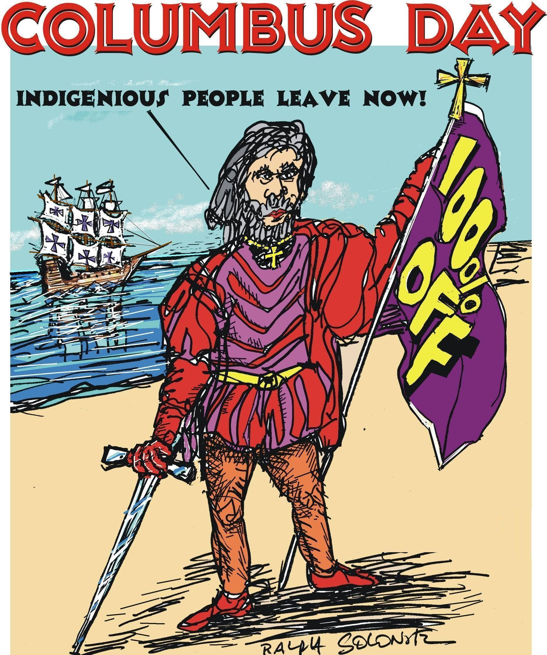 Columbus Day การ์ตูนศิลปะ วอลเปเปอร์