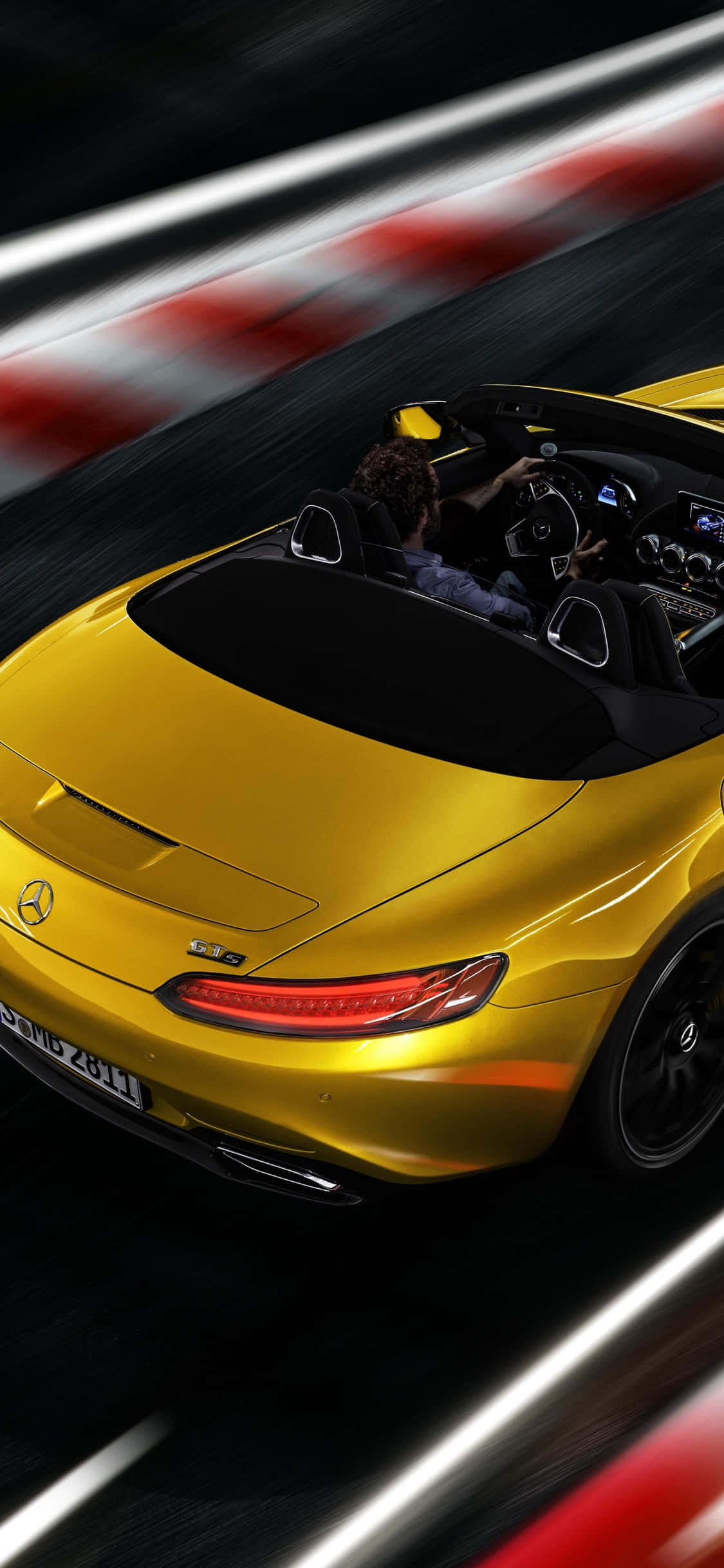 สีเหลือง Convertible iPhone Xs Mercedes Amg พื้นหลัง วอลเปเปอร์