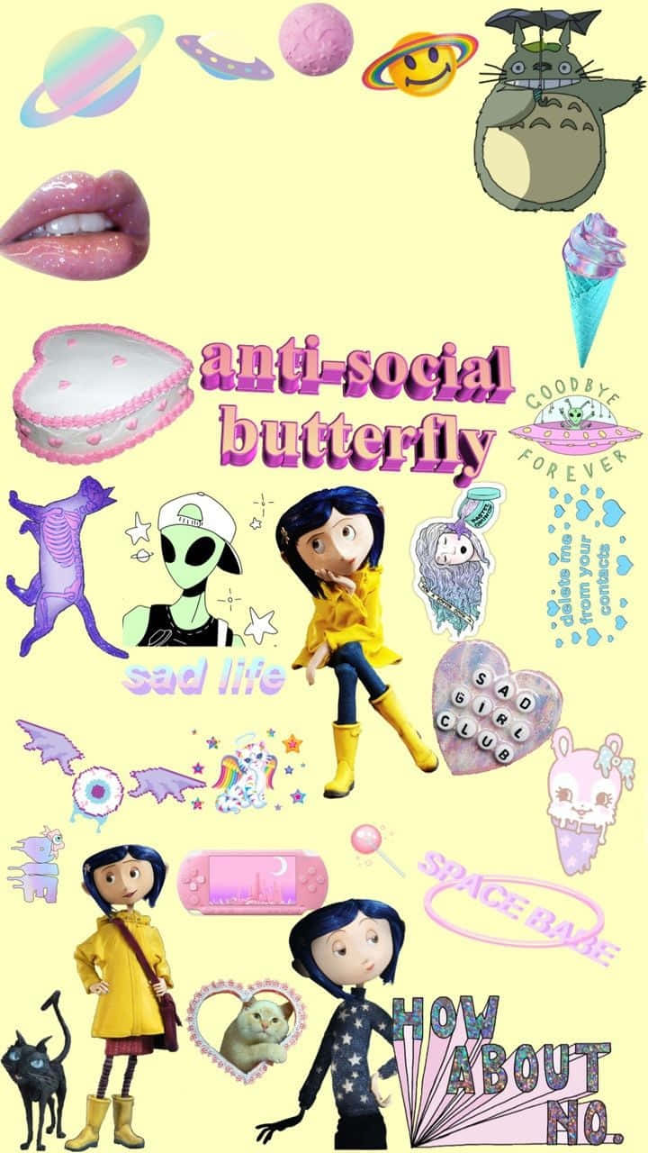 Coraline สไตล์โกธิกพาสเทล วอลเปเปอร์