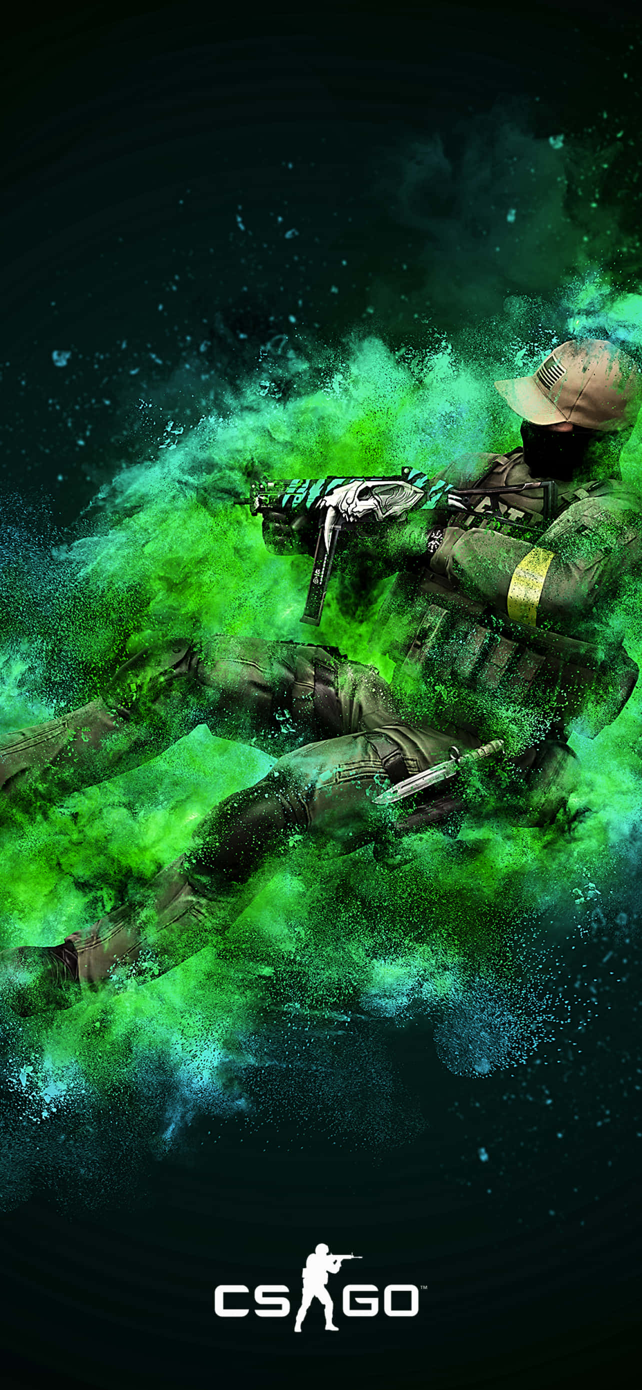 วอลเปเปอร์ Counter-strike Global Offensive สีเขียวสำหรับ Pixel 3 วอลเปเปอร์