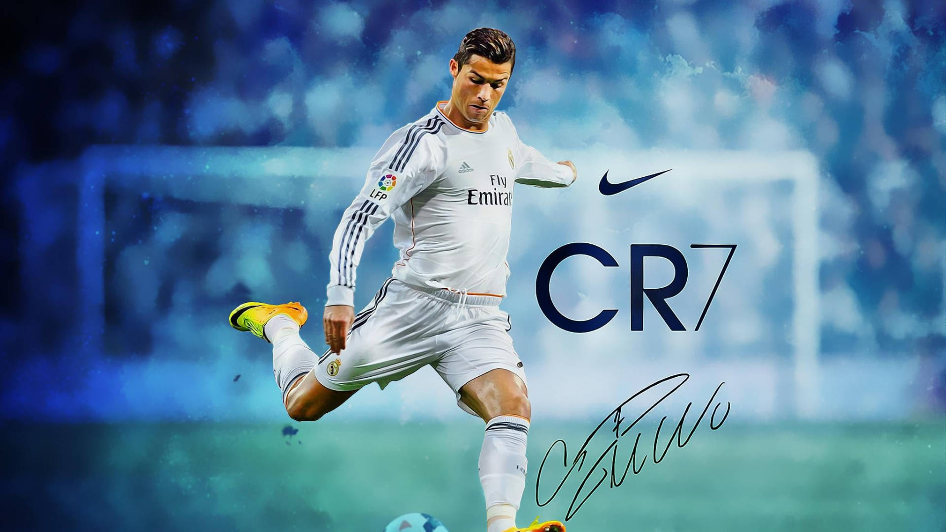 CR7 HD พื้นหลังสีน้ำเงินสไตล์นามธรรม วอลเปเปอร์