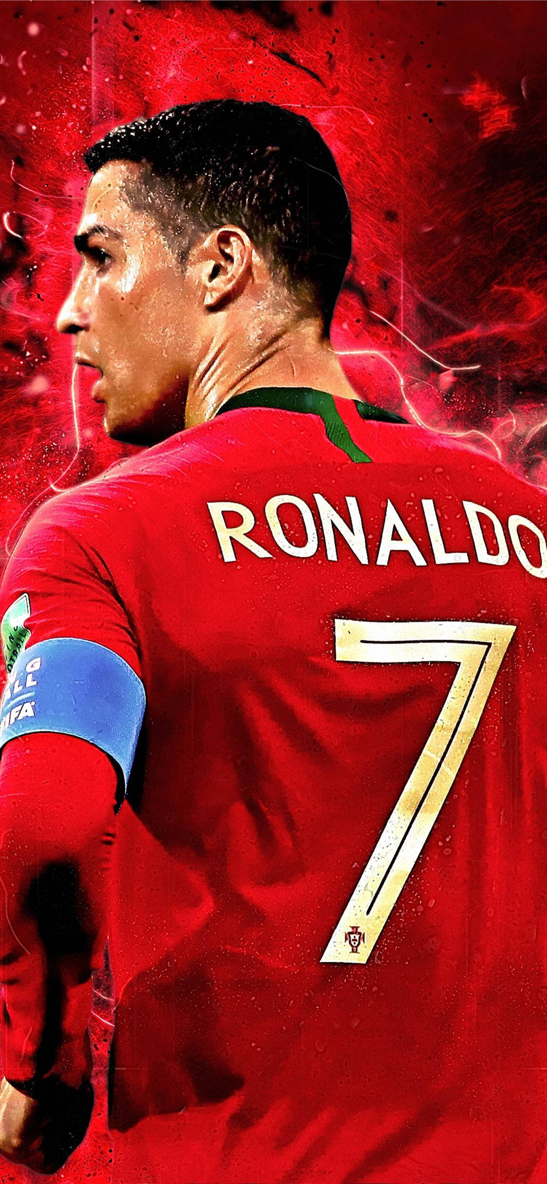 CR7 คริสเตียโน โรนัลโด้ สีแดง สำหรับ iPhone วอลเปเปอร์