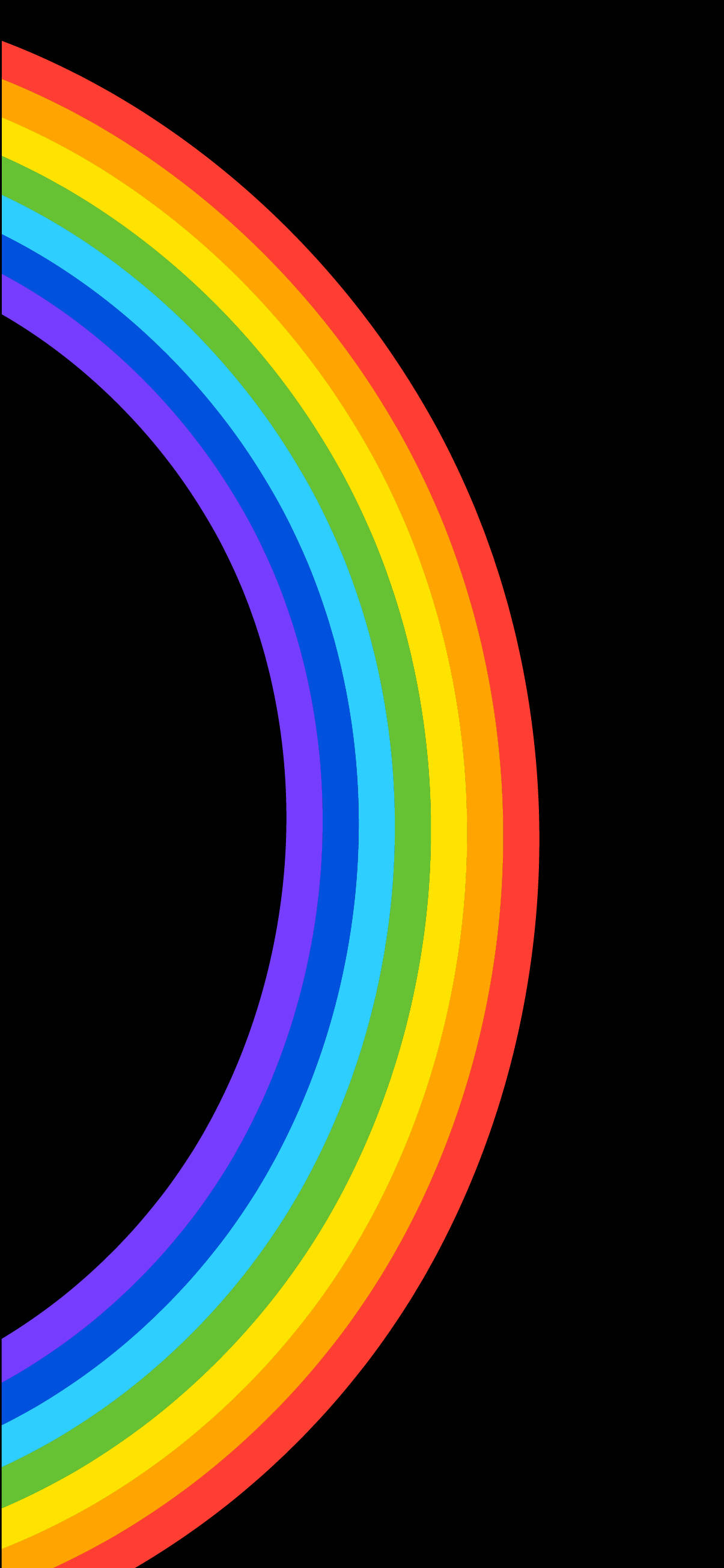 Cute Pride ครึ่งวงกลมสีรุ้งบนดำ วอลเปเปอร์
