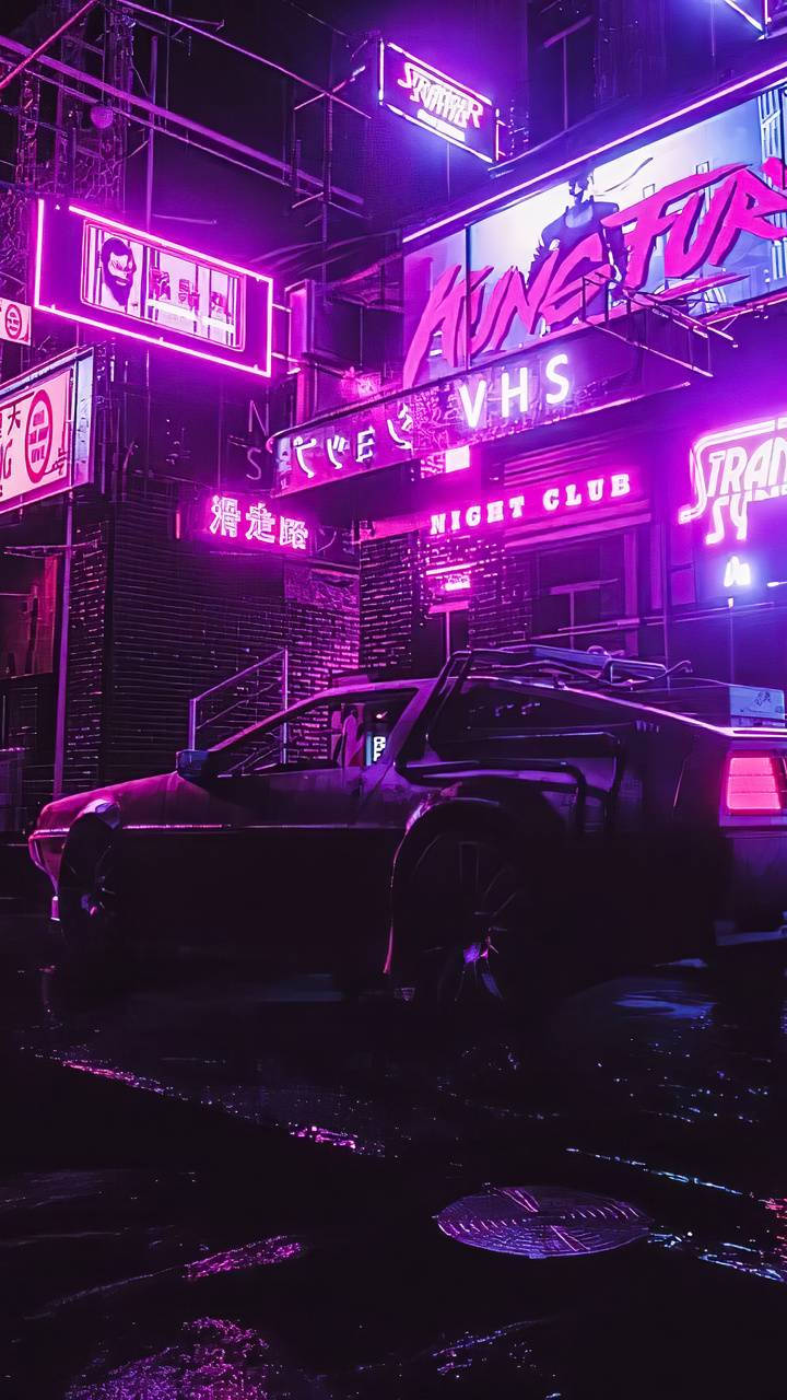 เรโทรไนท์ซิตี้ Cyberpunk 2077 iPhone วอลเปเปอร์
