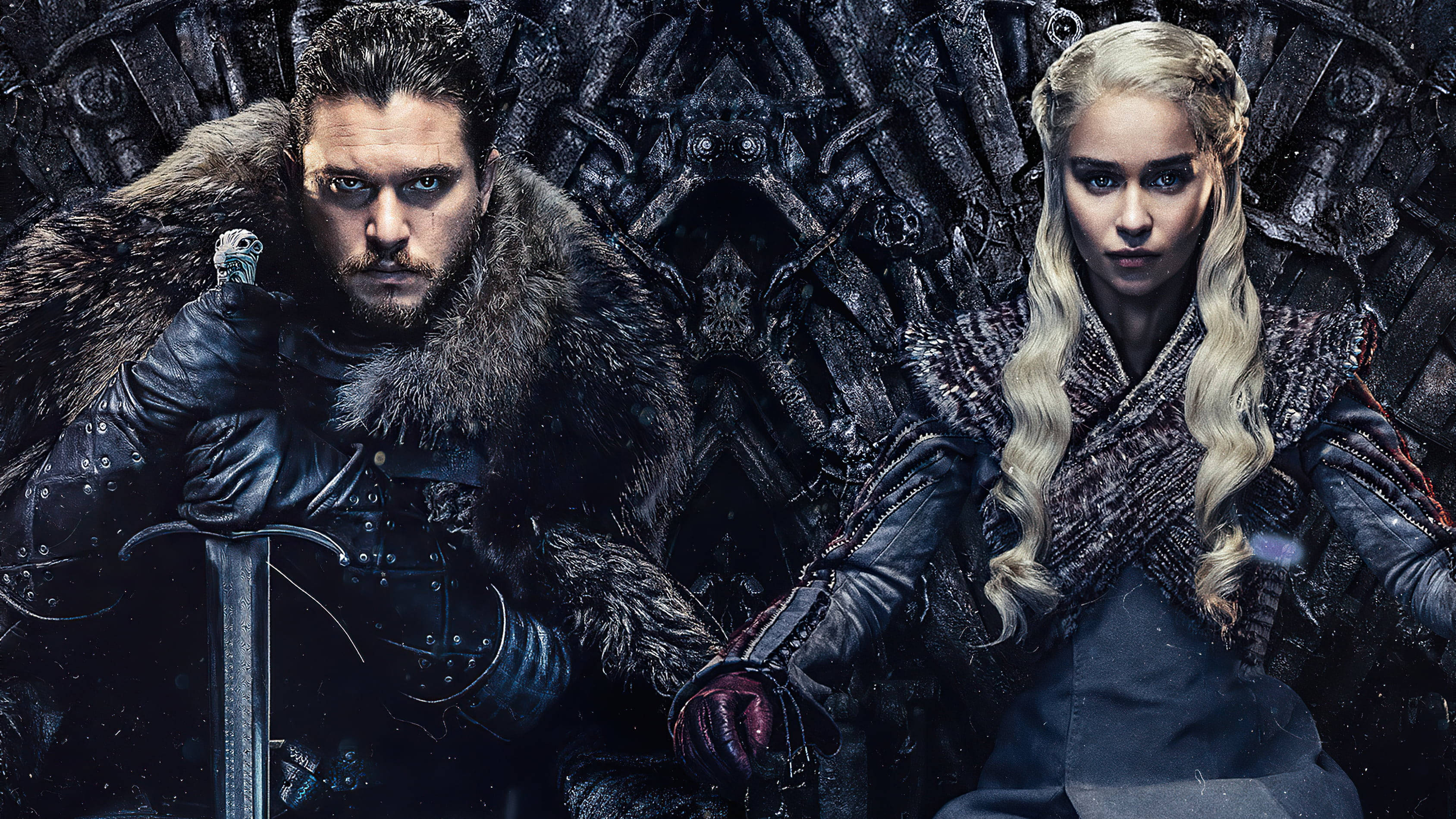 บัลลังก์เหล็ก Daenerys Jon Snow Game Of Thrones วอลเปเปอร์