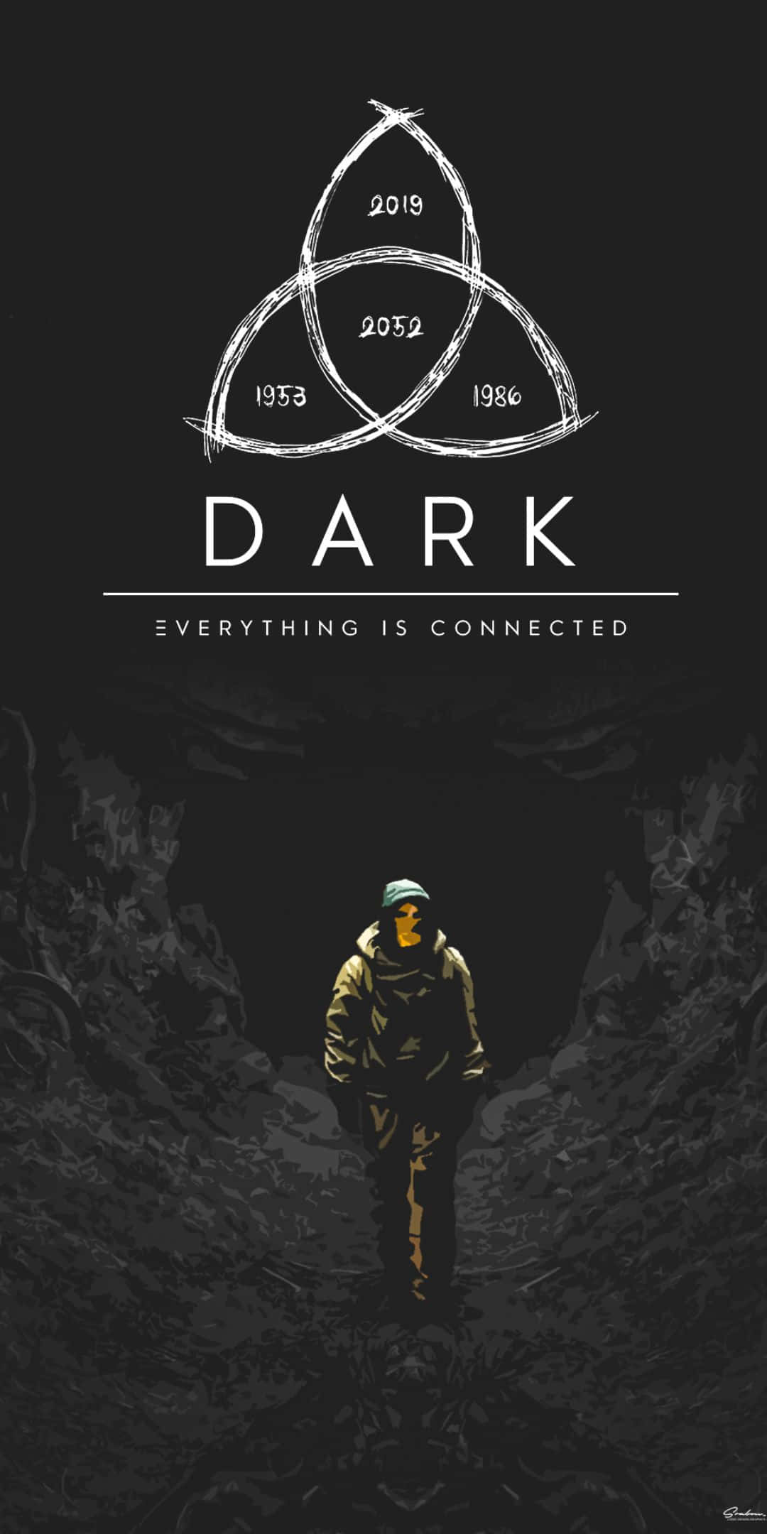 สัญลักษณ์วนซ้ำของซีรีส์ต้นฉบับ Dark จาก Netflix วอลเปเปอร์