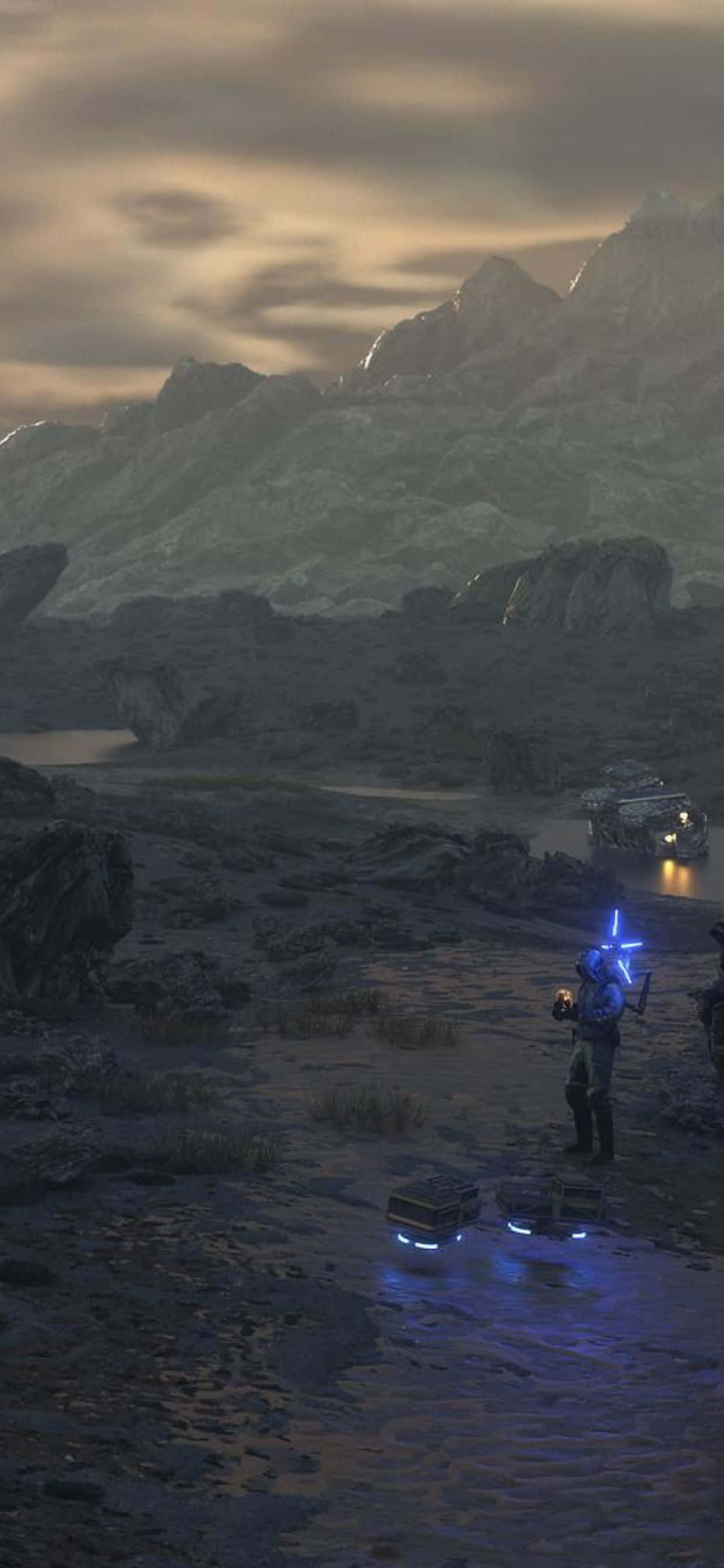 ฉากอันโด่งดังจากวิดีโอเกมที่ได้รับการยกย่องอย่างสูง: Death Stranding สำหรับ iPhone XS Max วอลเปเปอร์
