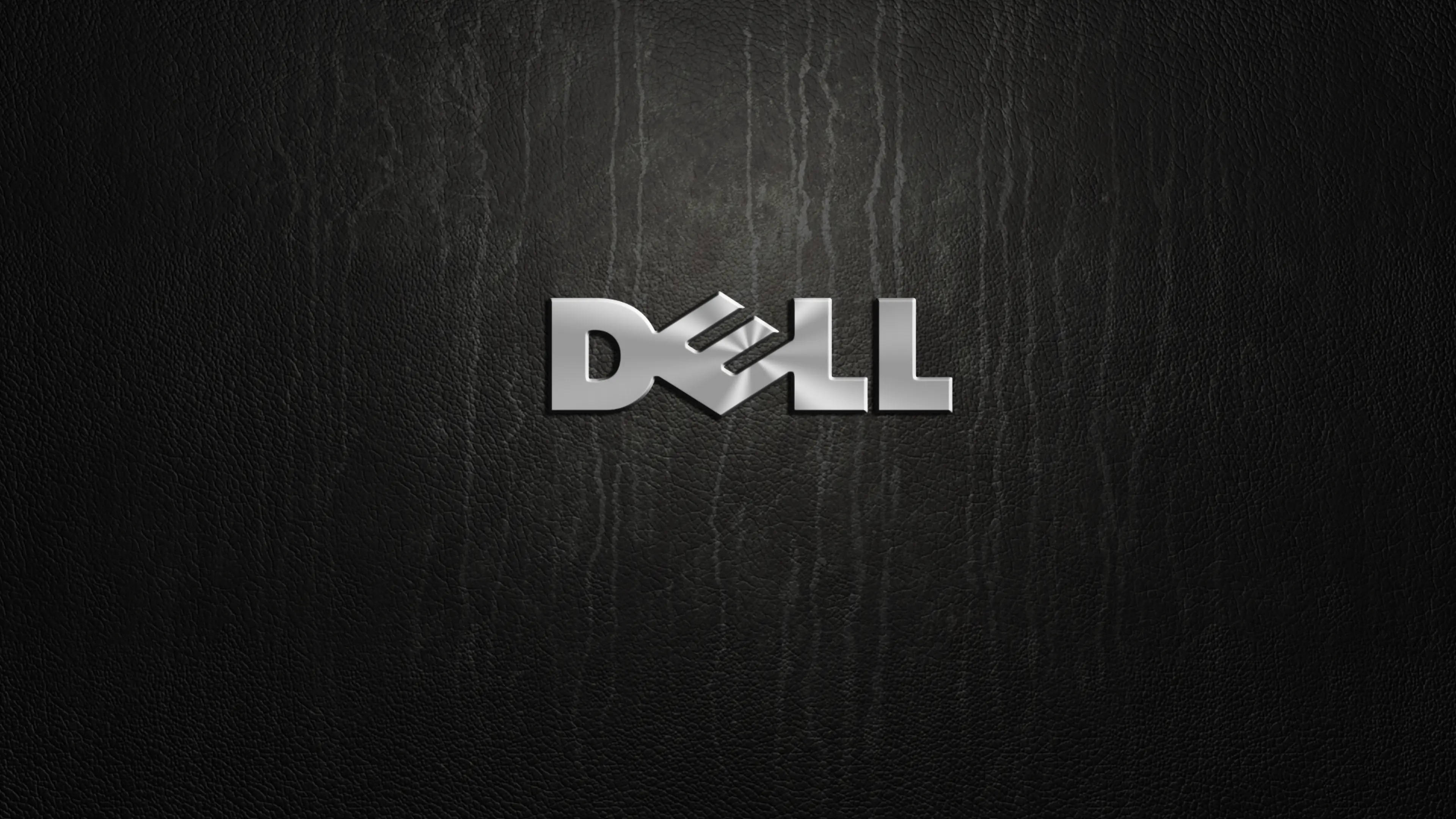 โลโก้ Dell 4K บนพื้นไม้ วอลเปเปอร์