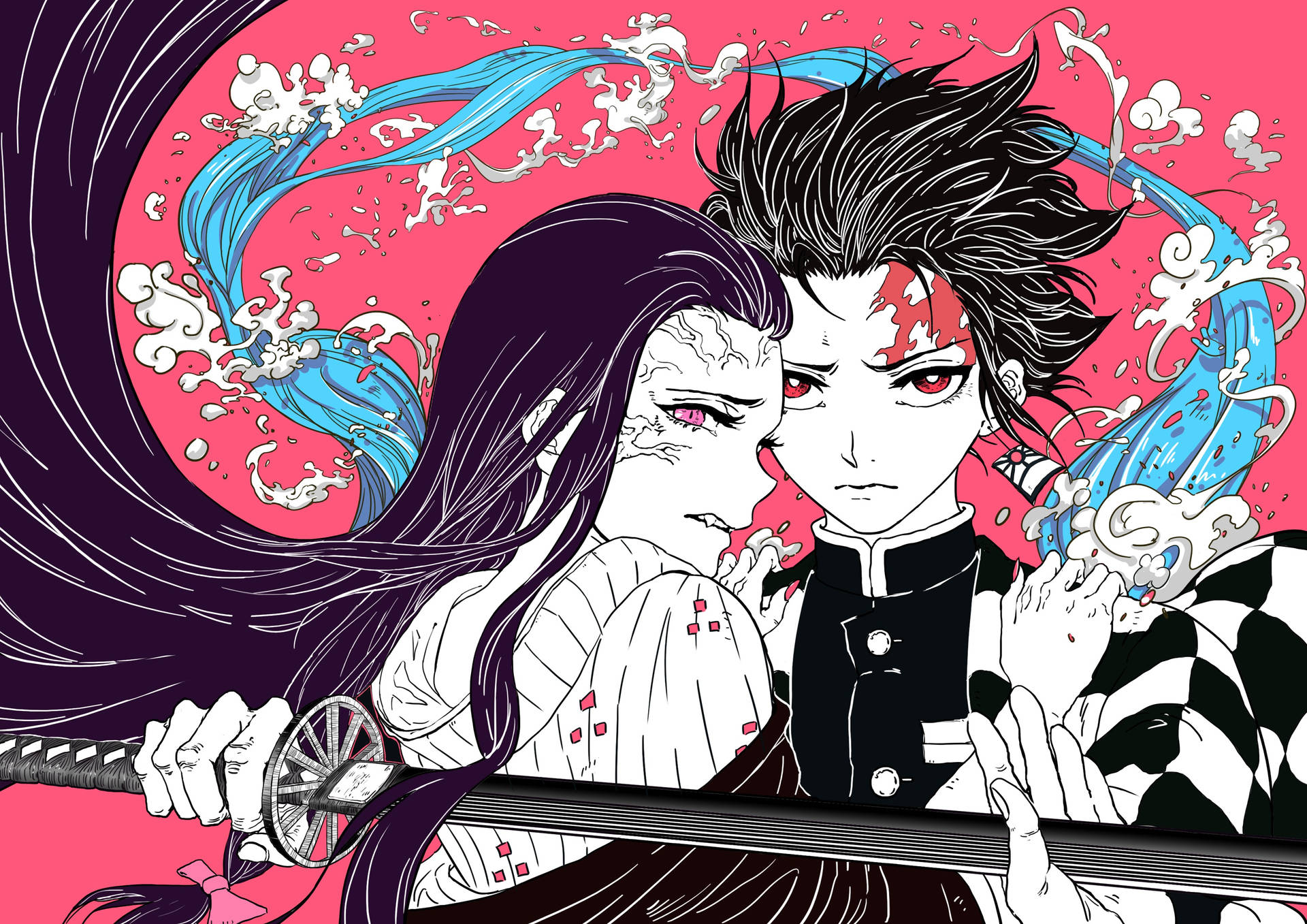 วอลเปเปอร์ Demon Slayer 4k เนซึโกะ ทันจิโร่ — ดาบพิฆาตอสูร 4K GIF วอลเปเปอร์