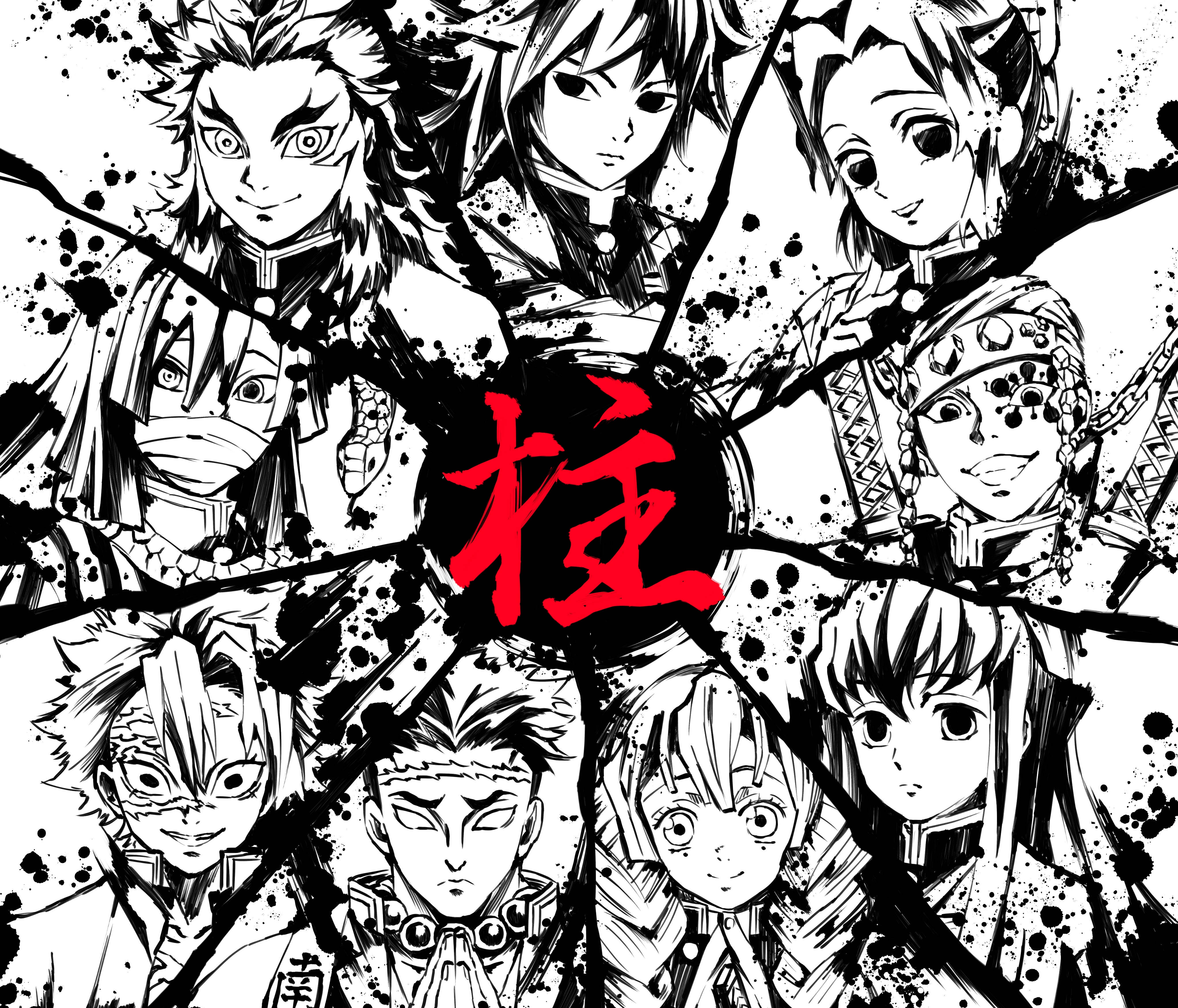 Demon Slayer 4K หมึกกระจาย วอลเปเปอร์