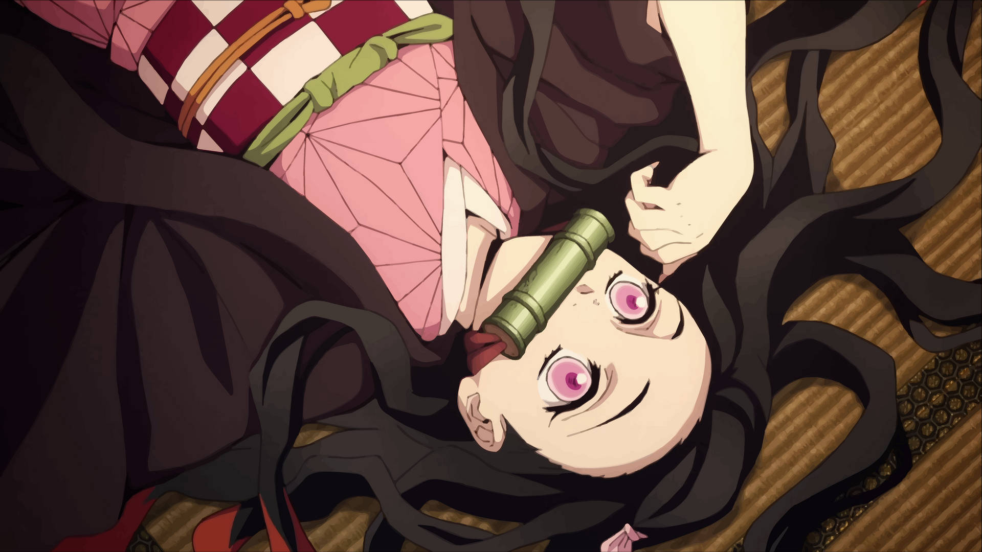 วอลเปเปอร์ Demon Slayer 4k เนซุโกะบนเสื่อทาทามิ — ดาบพิฆาตอสูร 4K GIF วอลเปเปอร์