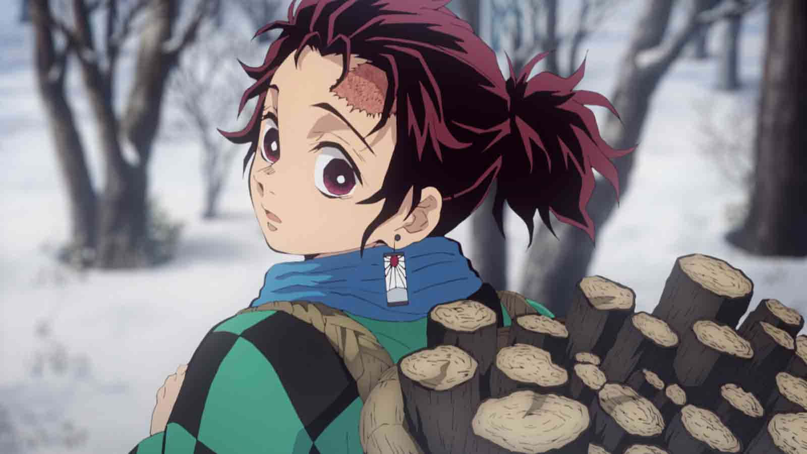 ภาพอนิเมะ Demon Slayer ทันจิโร่ คามาโดะ กับภาพไม้ วอลเปเปอร์
