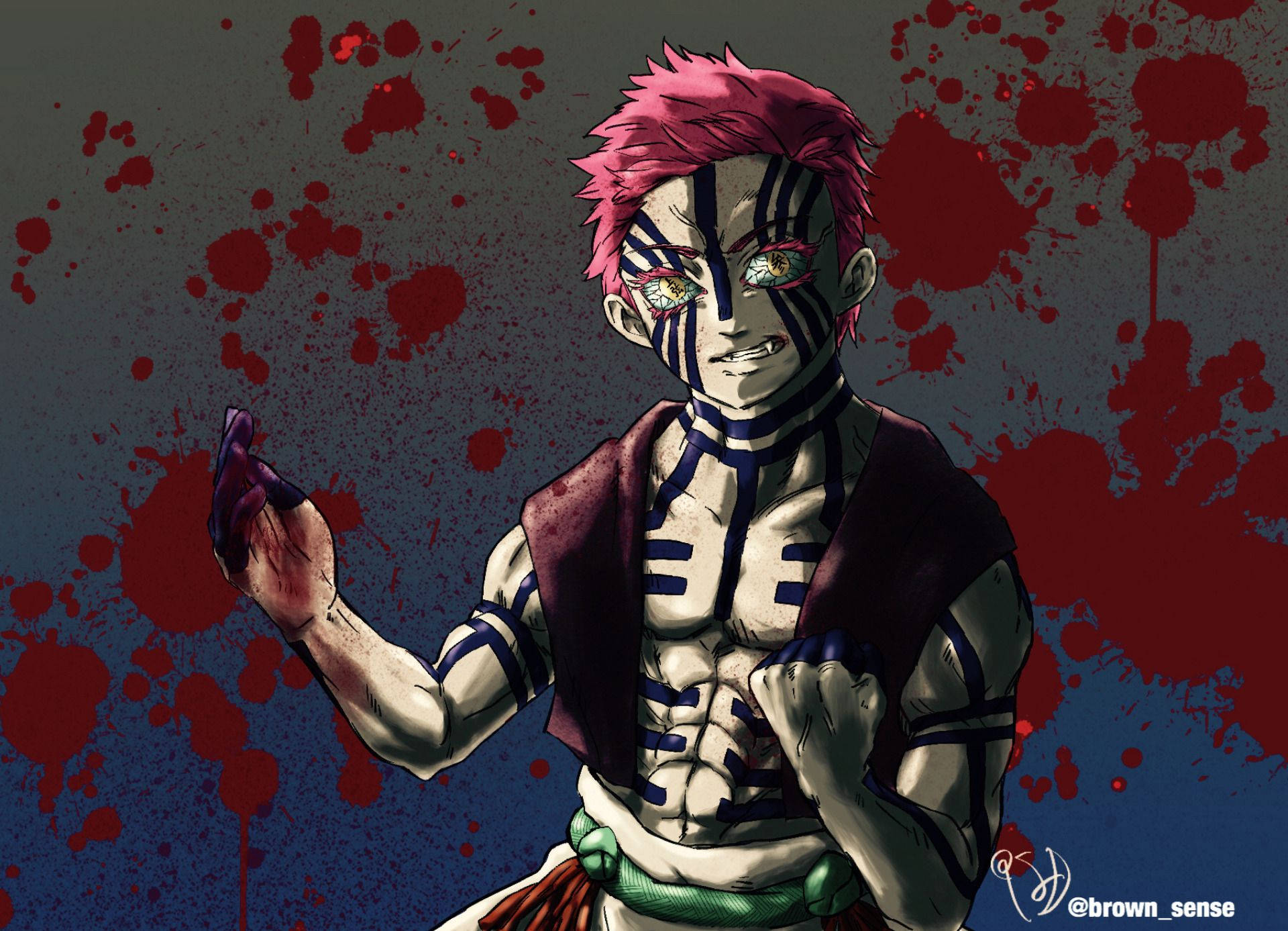 อาคาสะ ปีศาจพระจันทร์ชั้นสูงจาก Demon Slayer วอลเปเปอร์