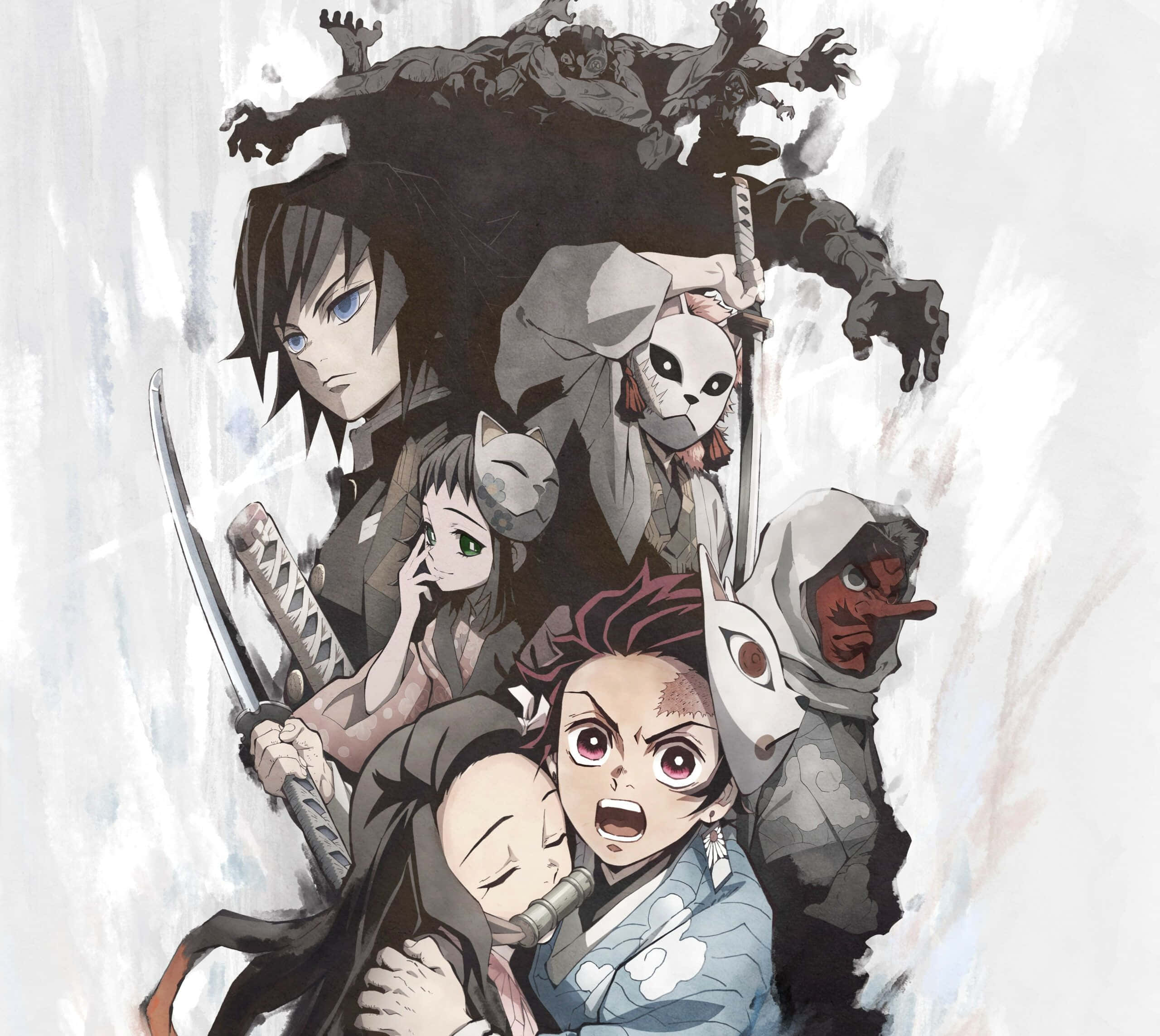 คอลลาจสุดเท่ Demon Slayer สำหรับ iPad วอลเปเปอร์