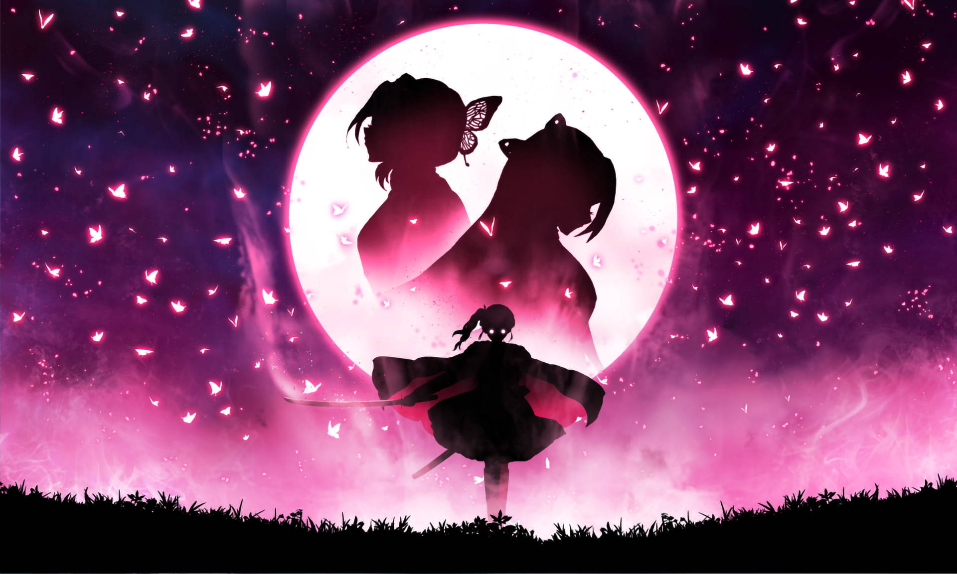 Demon Slayer Kanae Kocho และ Shinobu PFP วอลเปเปอร์