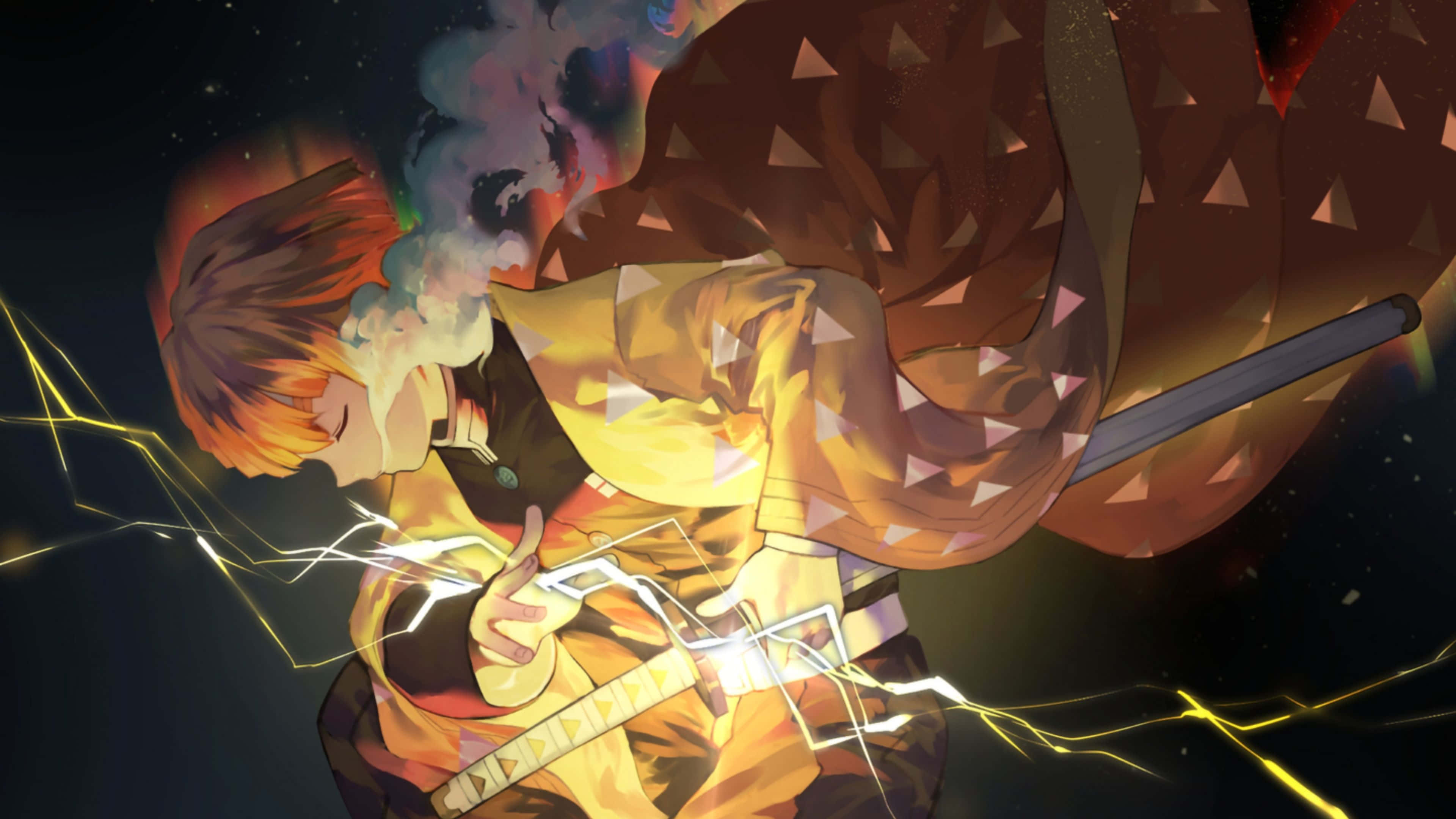 Demon Slayer Kimetsu no Yaiba ลุกขึ้นมาในคุณภาพ 4K UHD วอลเปเปอร์