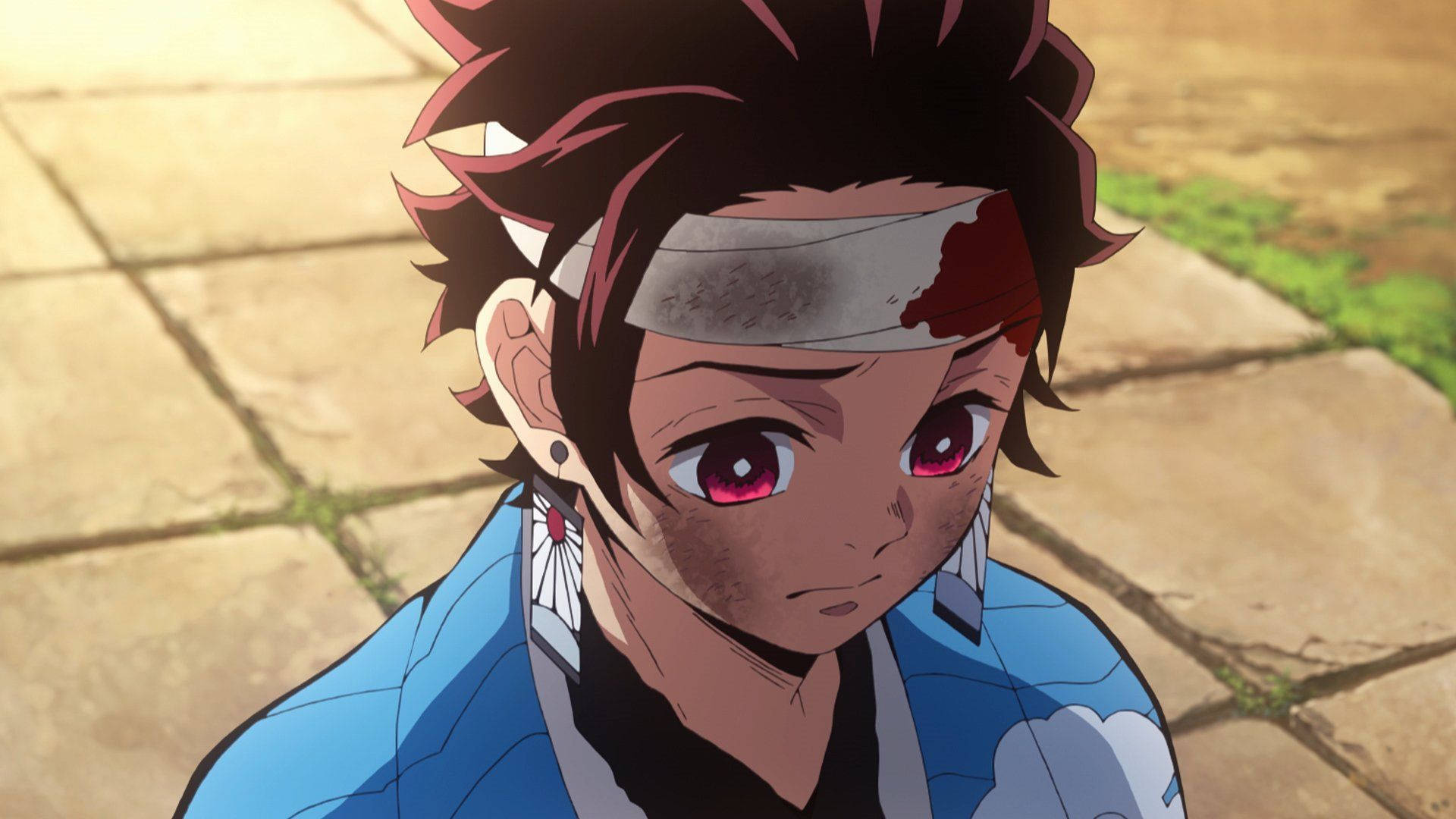 ทันจิโร่ บาดเจ็บหลังการต่อสู้ใน Demon Slayer วอลเปเปอร์