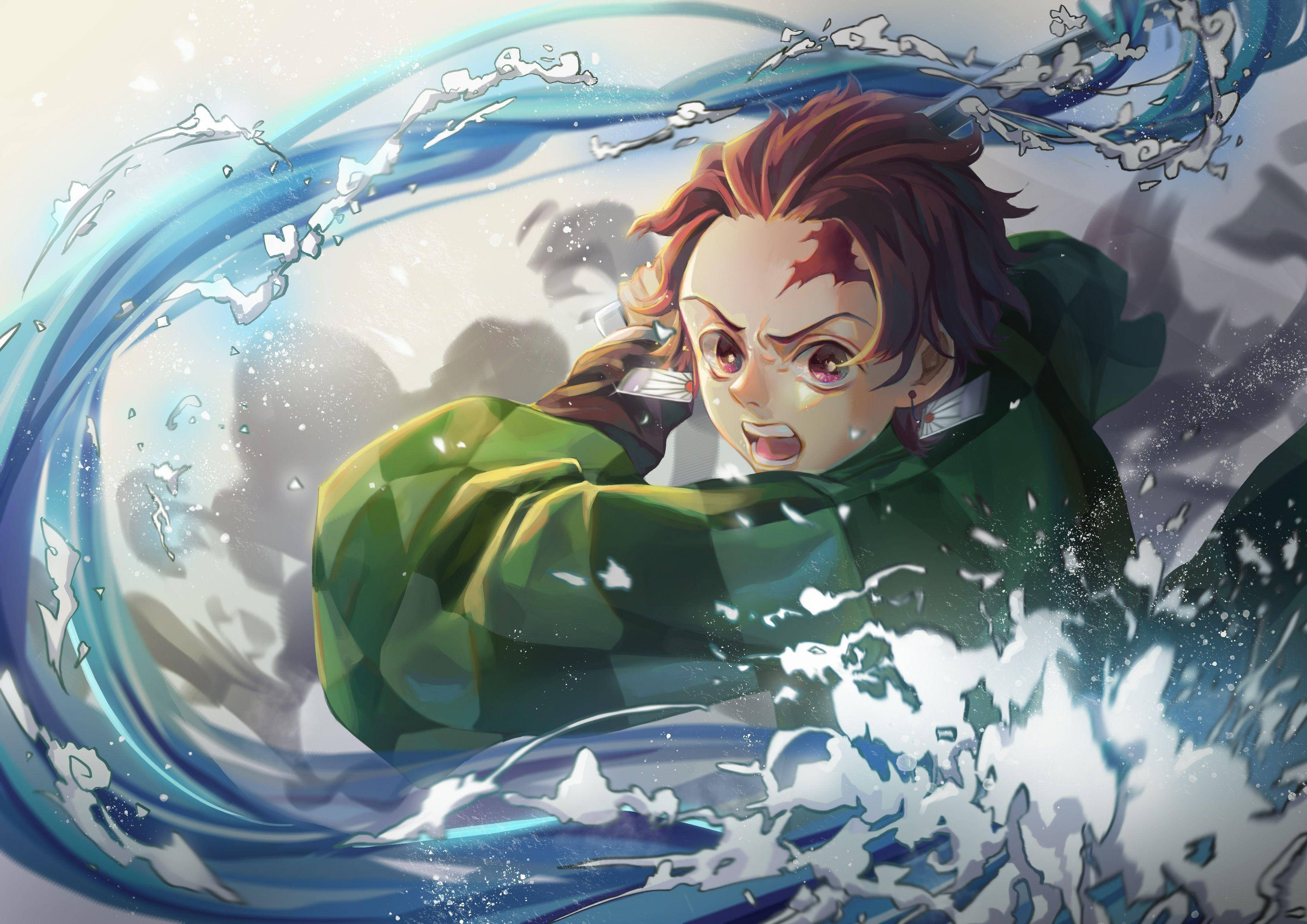 Demon Slayer ทันจิโร่ รูปแบบที่เก้า วอลเปเปอร์