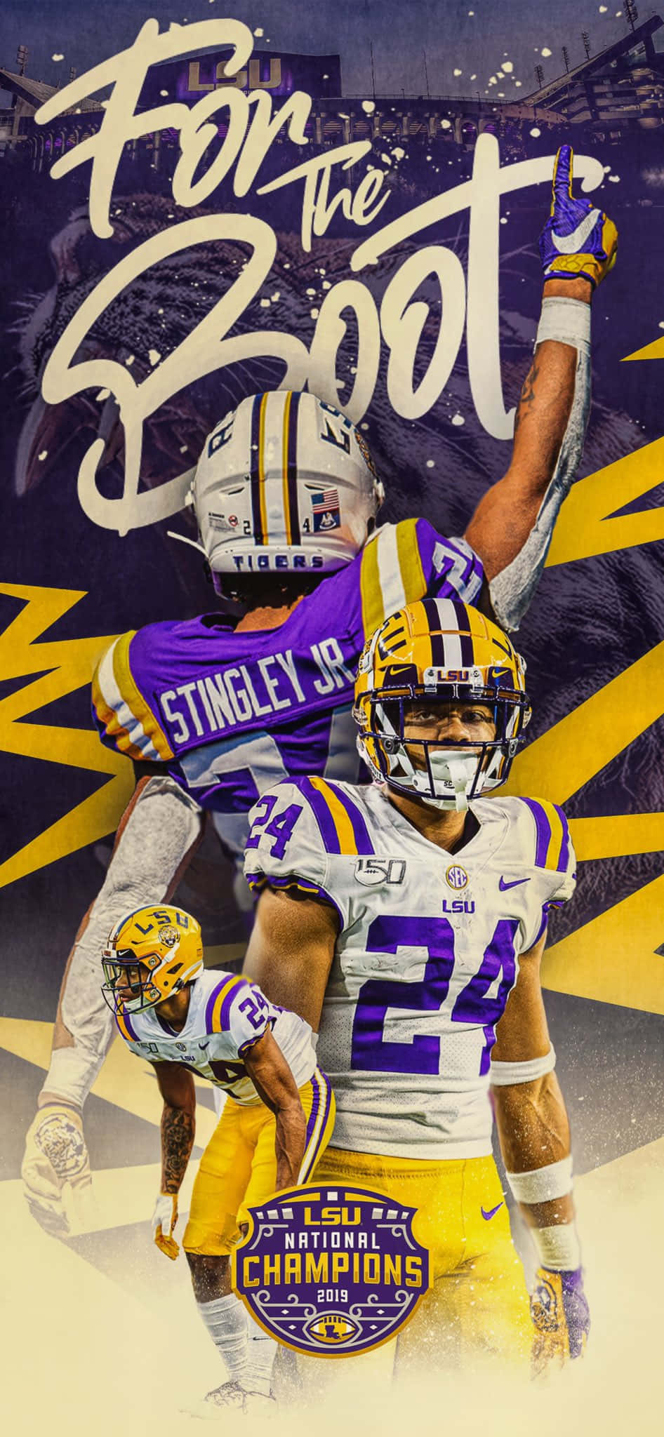 Derek Stingley Jr แชมป์ NCAA 2019 วอลเปเปอร์