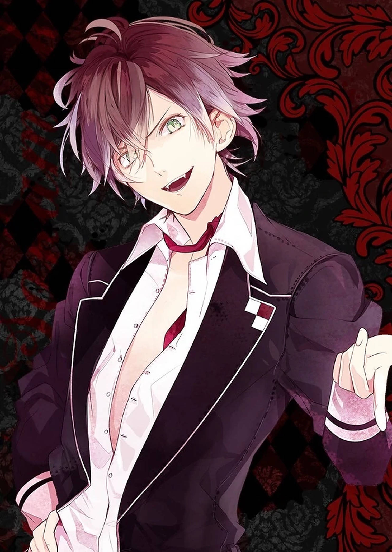 โปสเตอร์สีแดง Diabolik Lovers อายาโตะ วอลเปเปอร์
