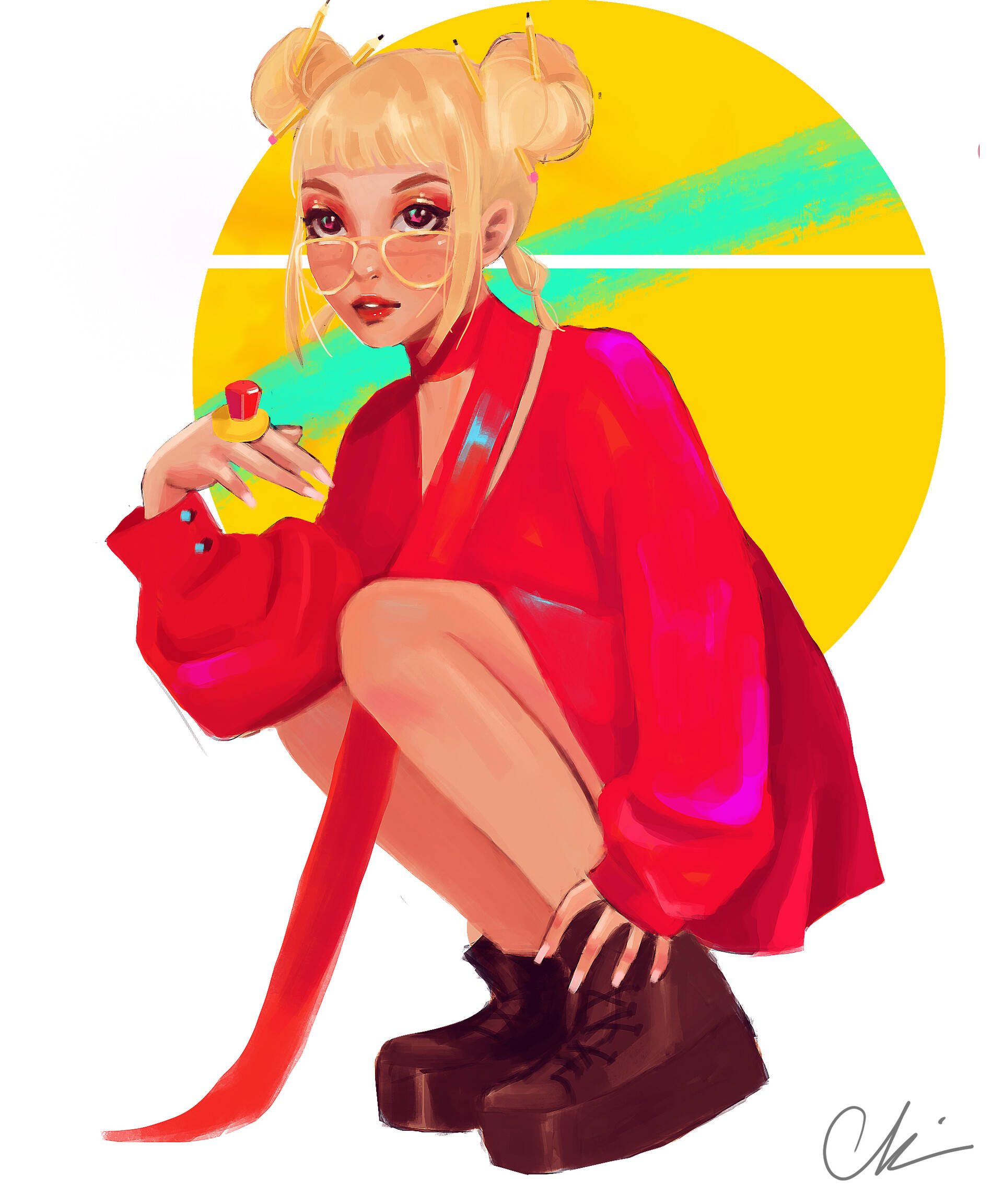 Doja Cat สาวบลอนด์ แฟนอาร์ต วอลเปเปอร์