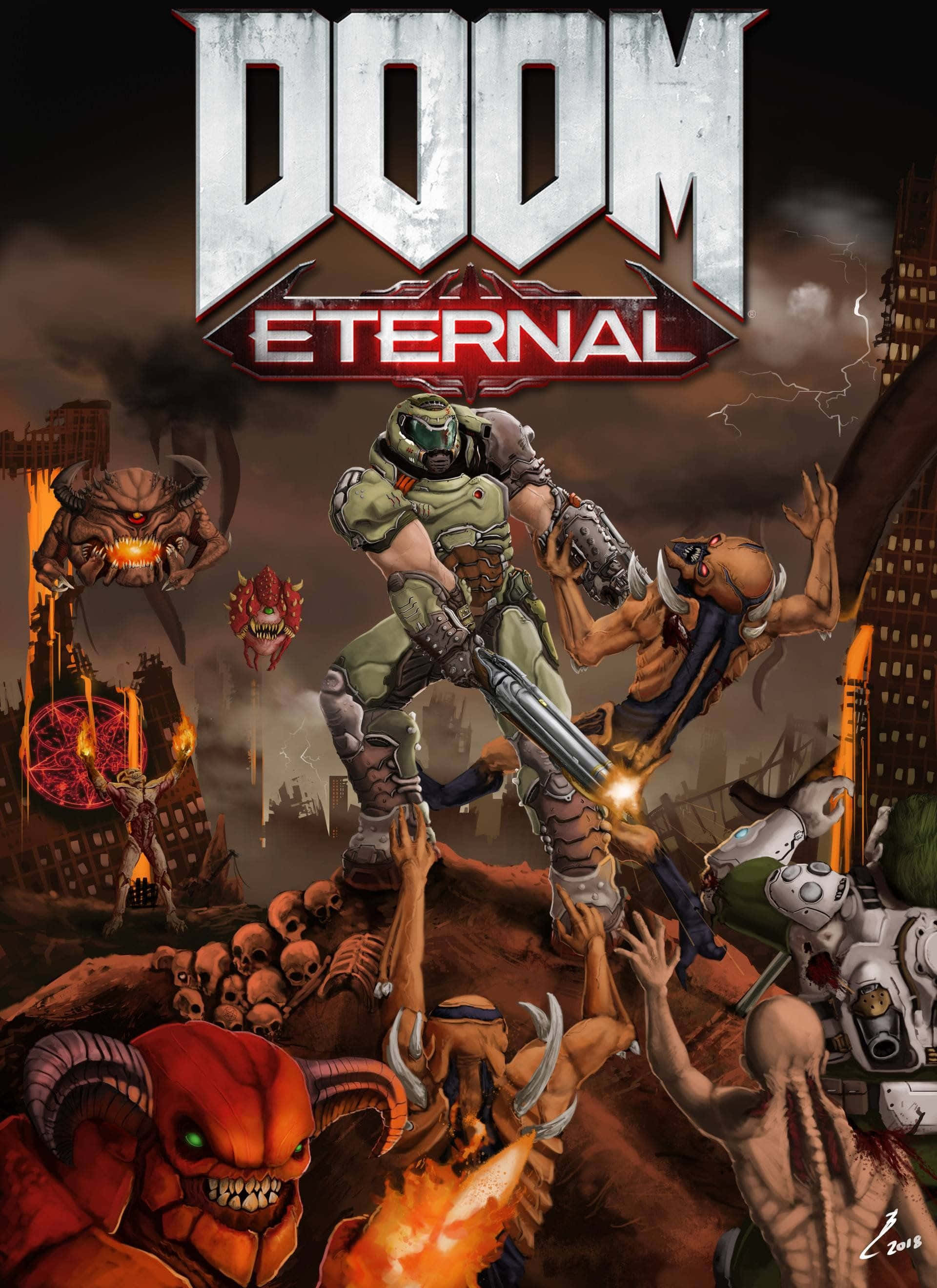 Doom Guy พื้นหลัง Pixel 3xl Doom วอลเปเปอร์