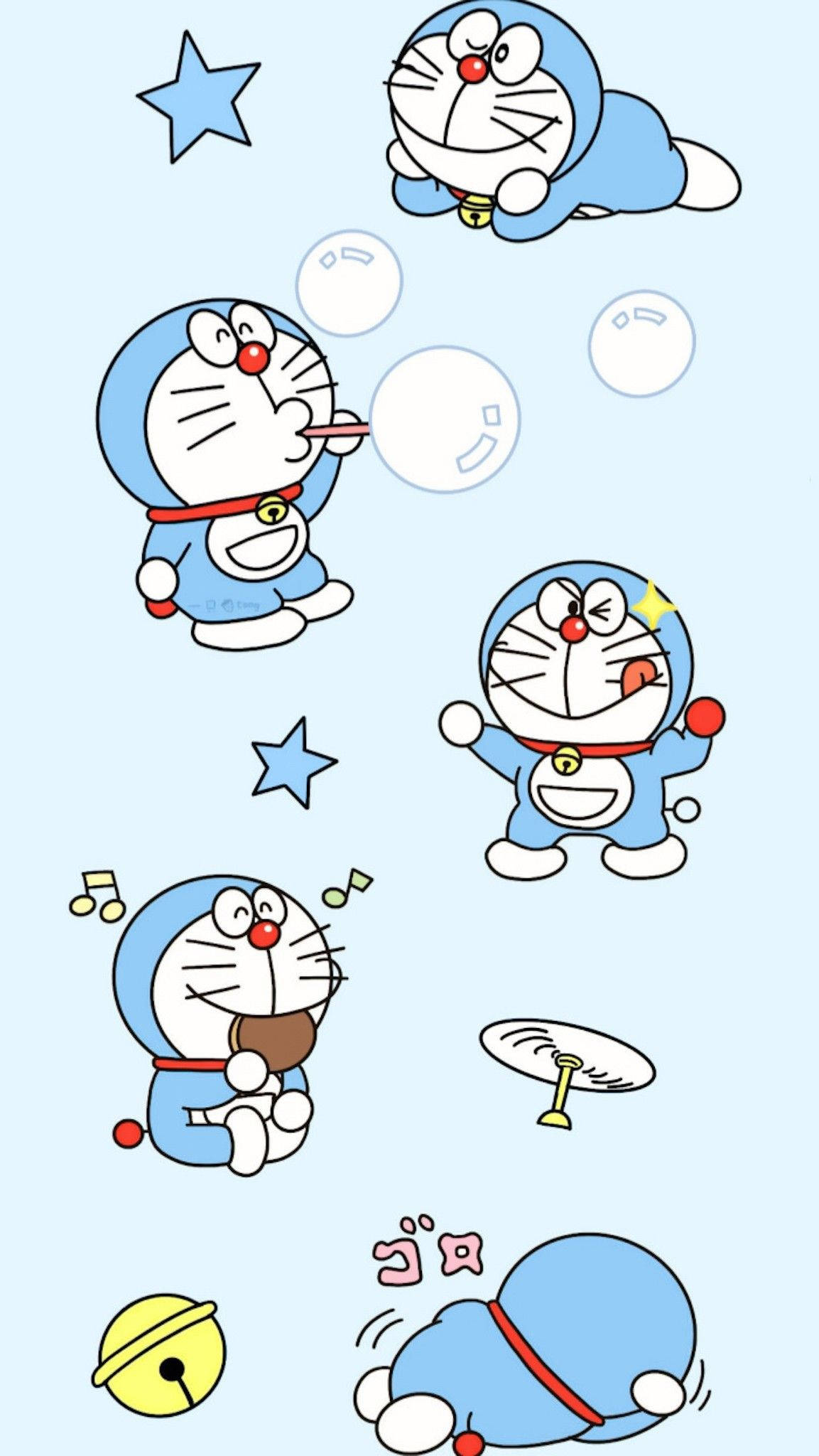 ภาพวาดดิจิทัล Doraemon iPhone สุดน่ารัก วอลเปเปอร์