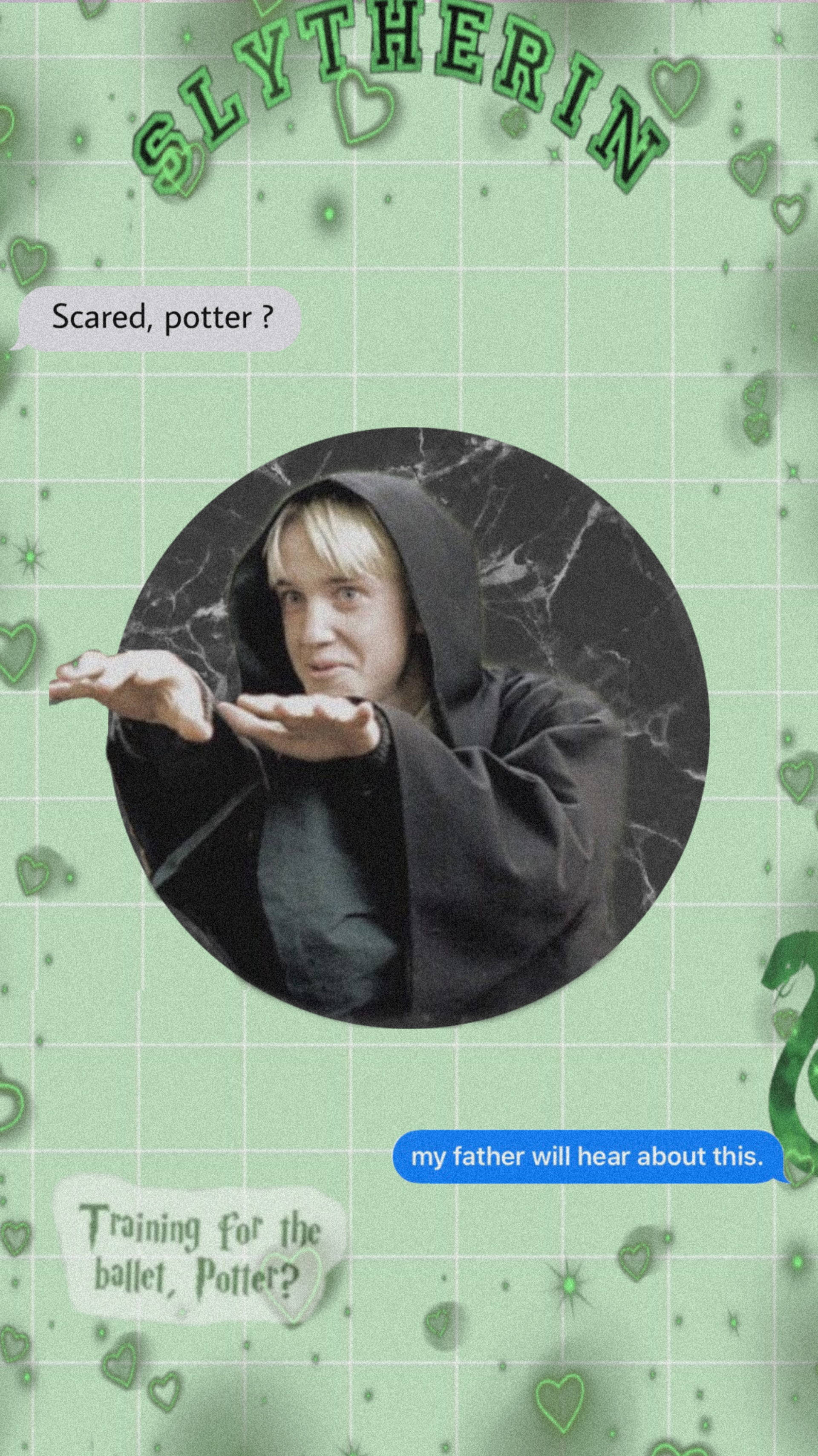 Draco มัลฟอยลายตารางหมากรุกสไตล์มินิมอล วอลเปเปอร์