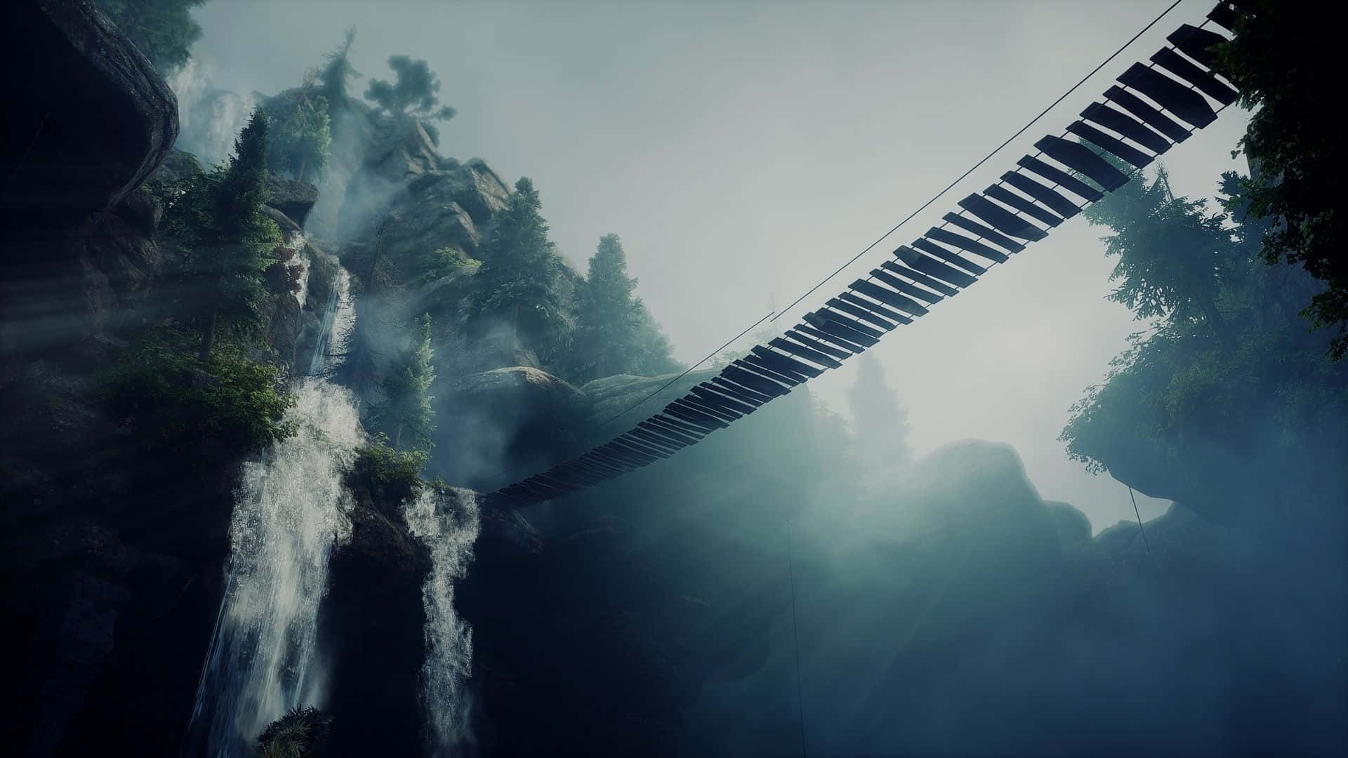 พื้นหลังเกม Dragon Age Inquisition สะพานแขวนความละเอียดสูง วอลเปเปอร์