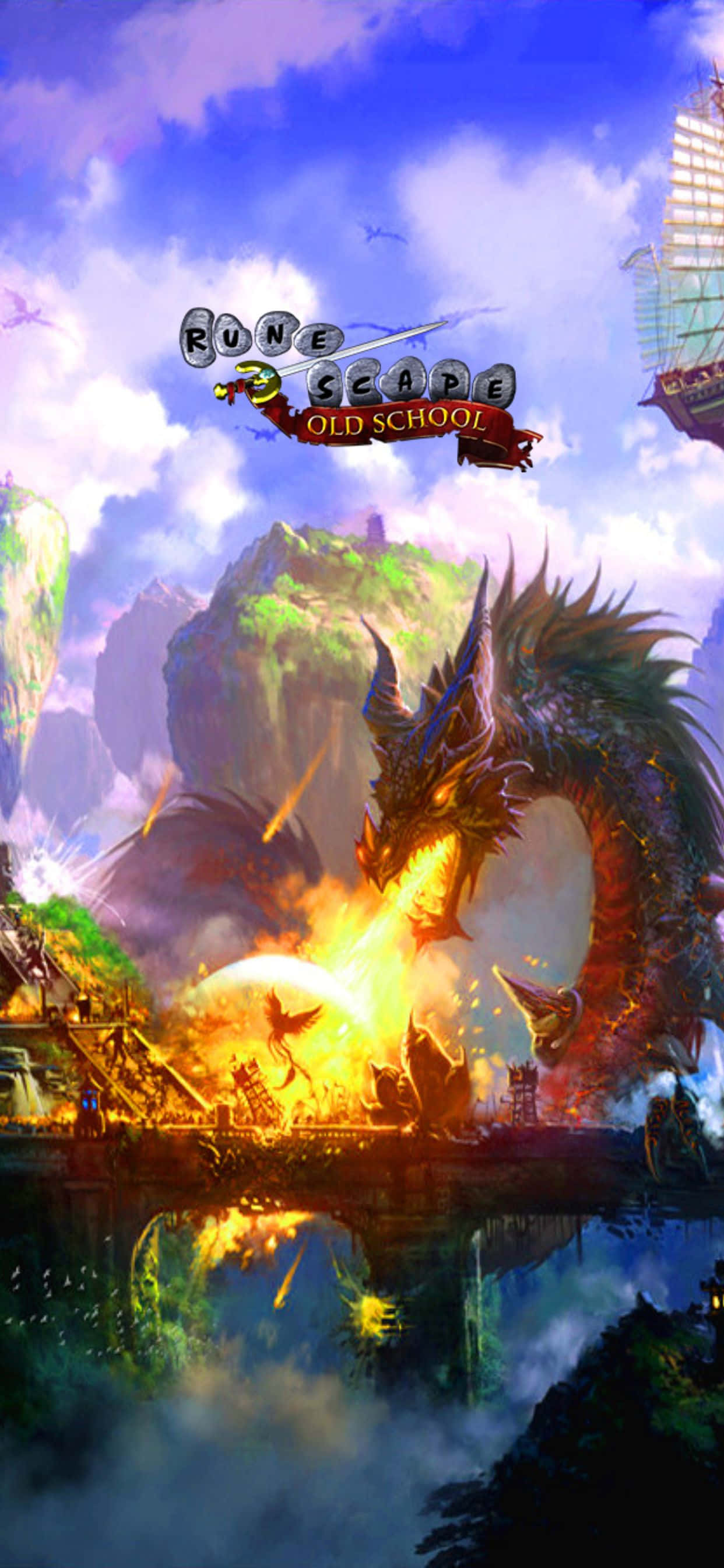 Dragon Portrait iPhone Xs Max Runescape Oldschool พื้นหลัง วอลเปเปอร์